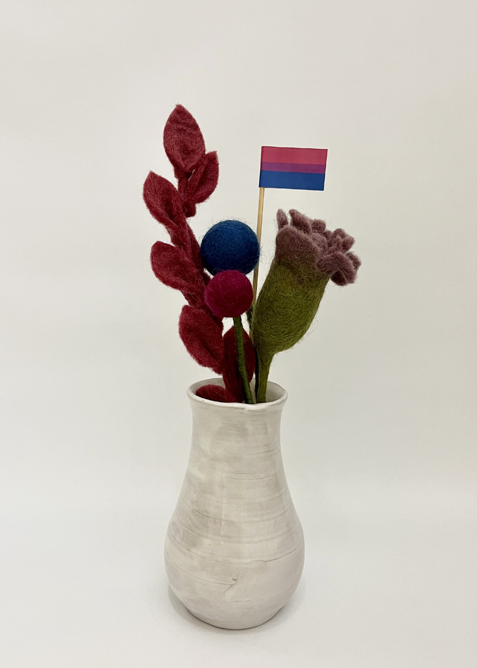Gry and Sif Bisexual Pride Felt Flower Bouquet