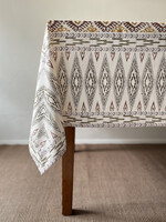 Natural Habitat Dev Tablecloth - Ochre & Brown