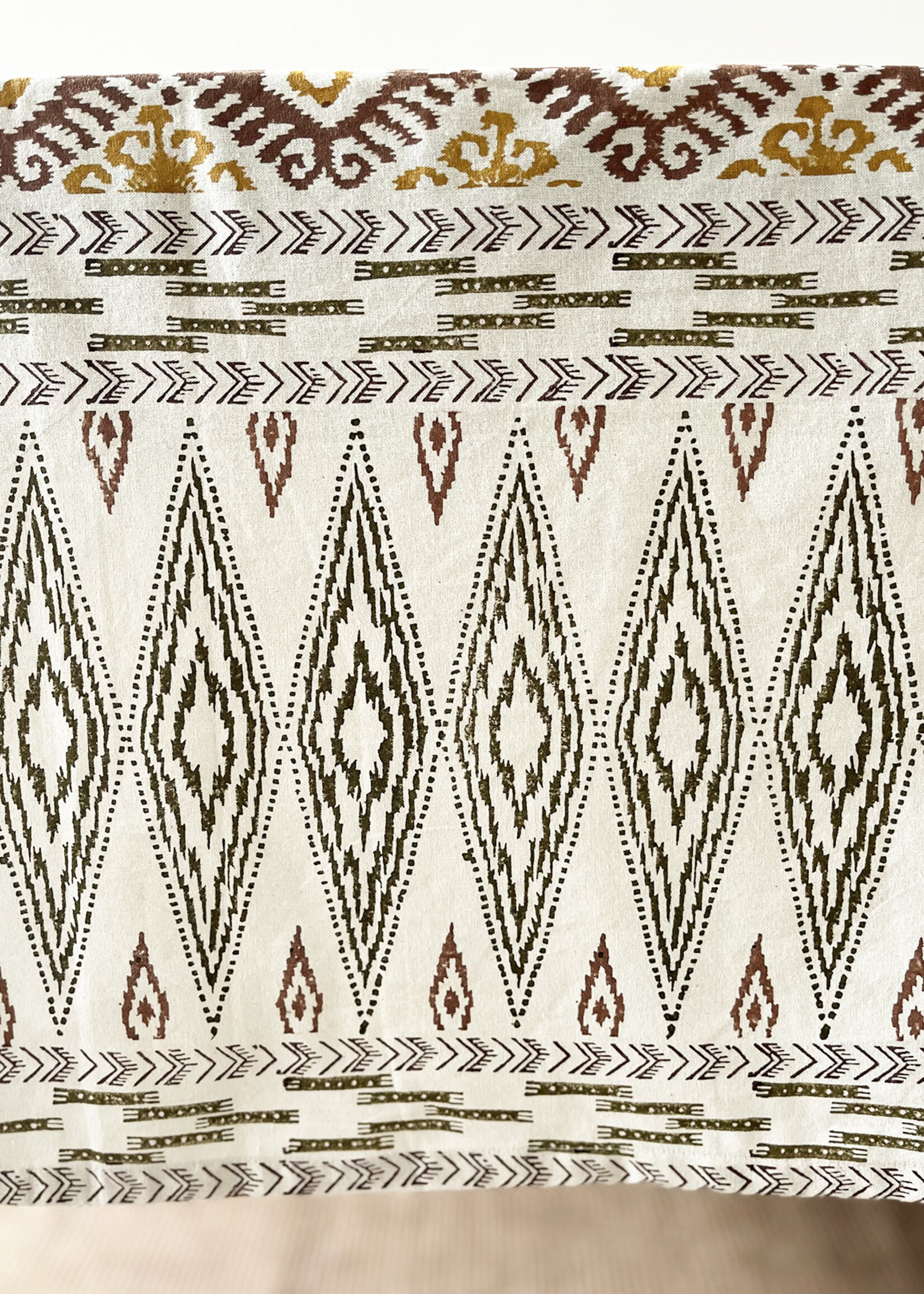 Natural Habitat Dev Tablecloth - Ochre & Brown