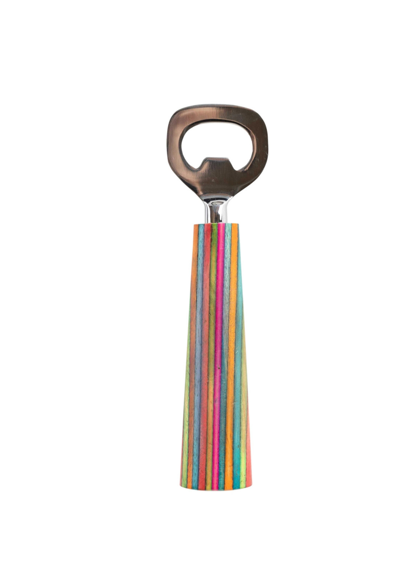 Ten Thousand Villages Striped Wood Bottle Opener