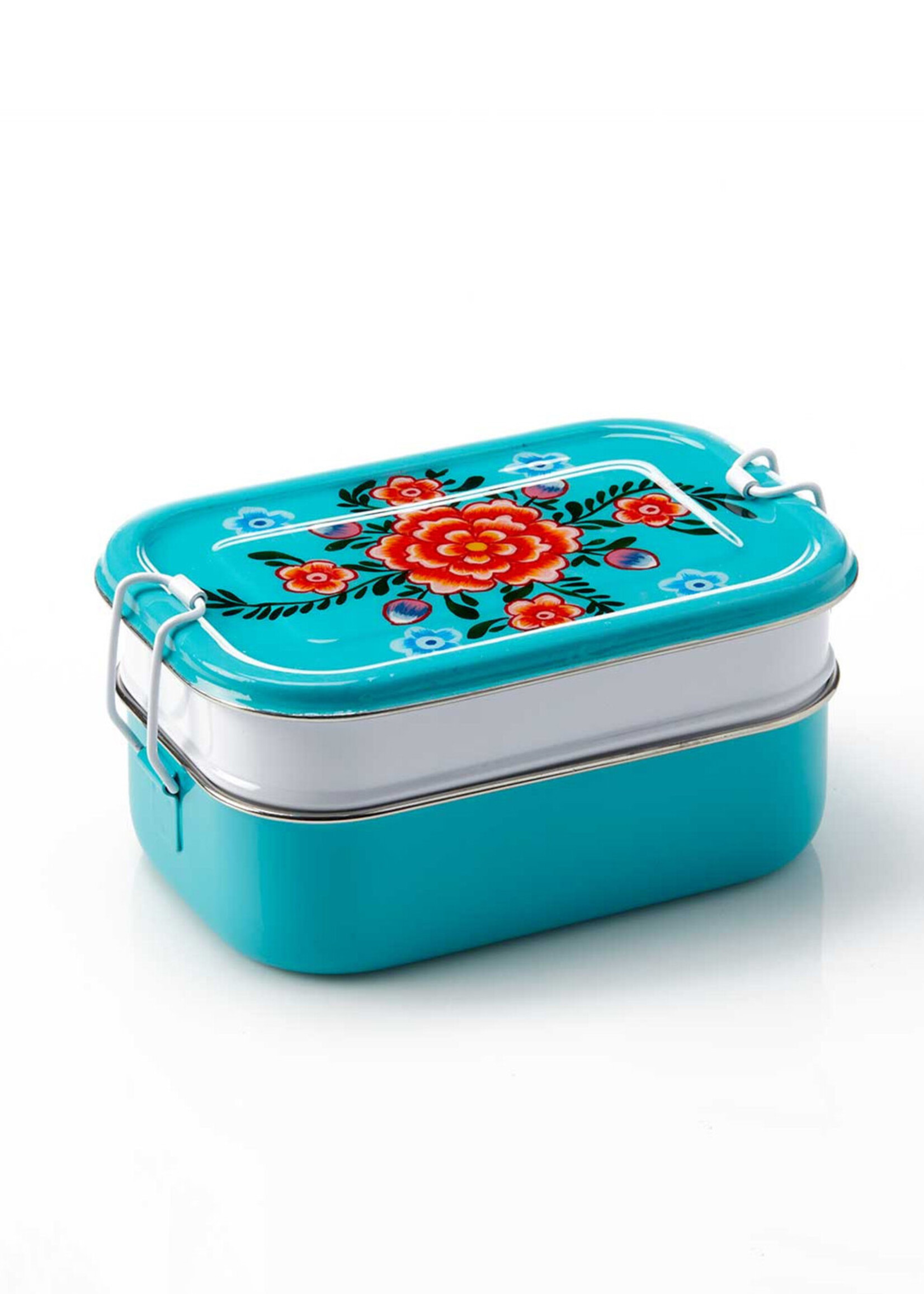 SERRV Bright Floral Blue Bento Box Set
