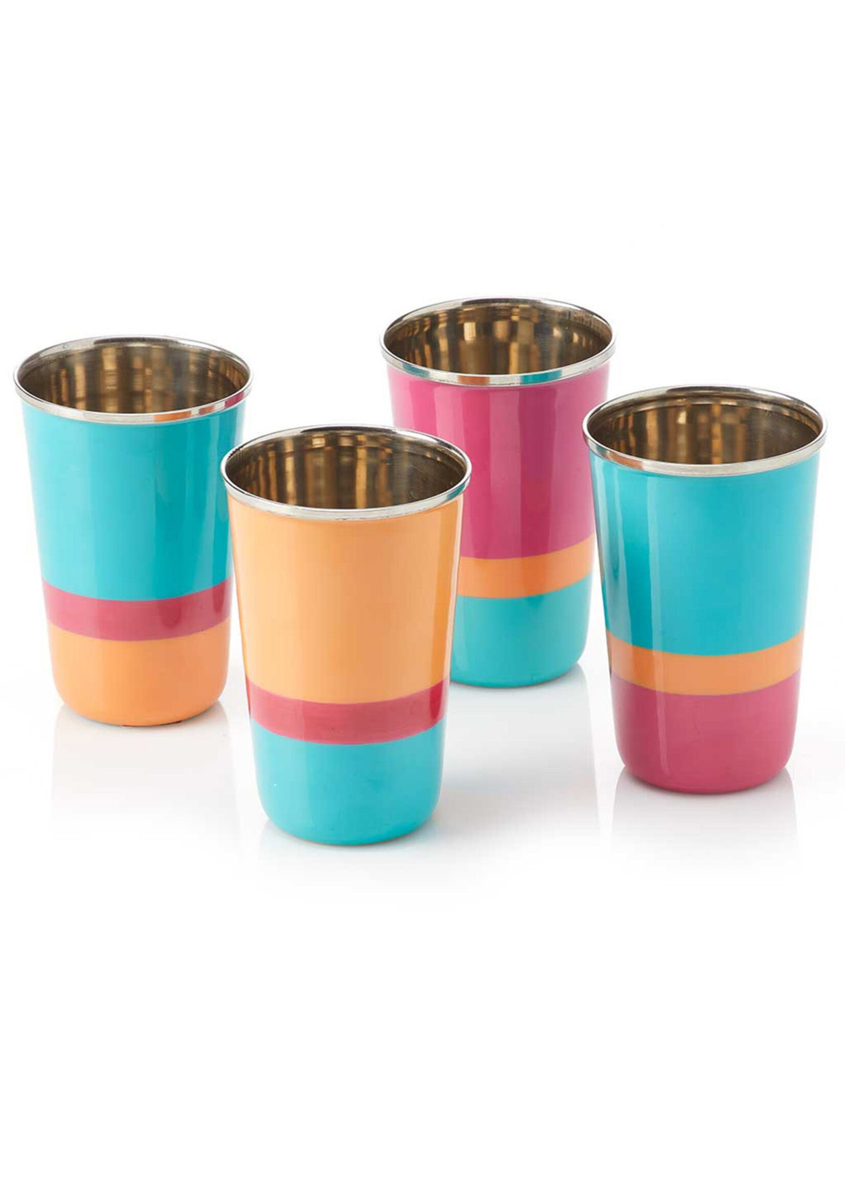 SERRV Bright Stripe Steel Cup Set