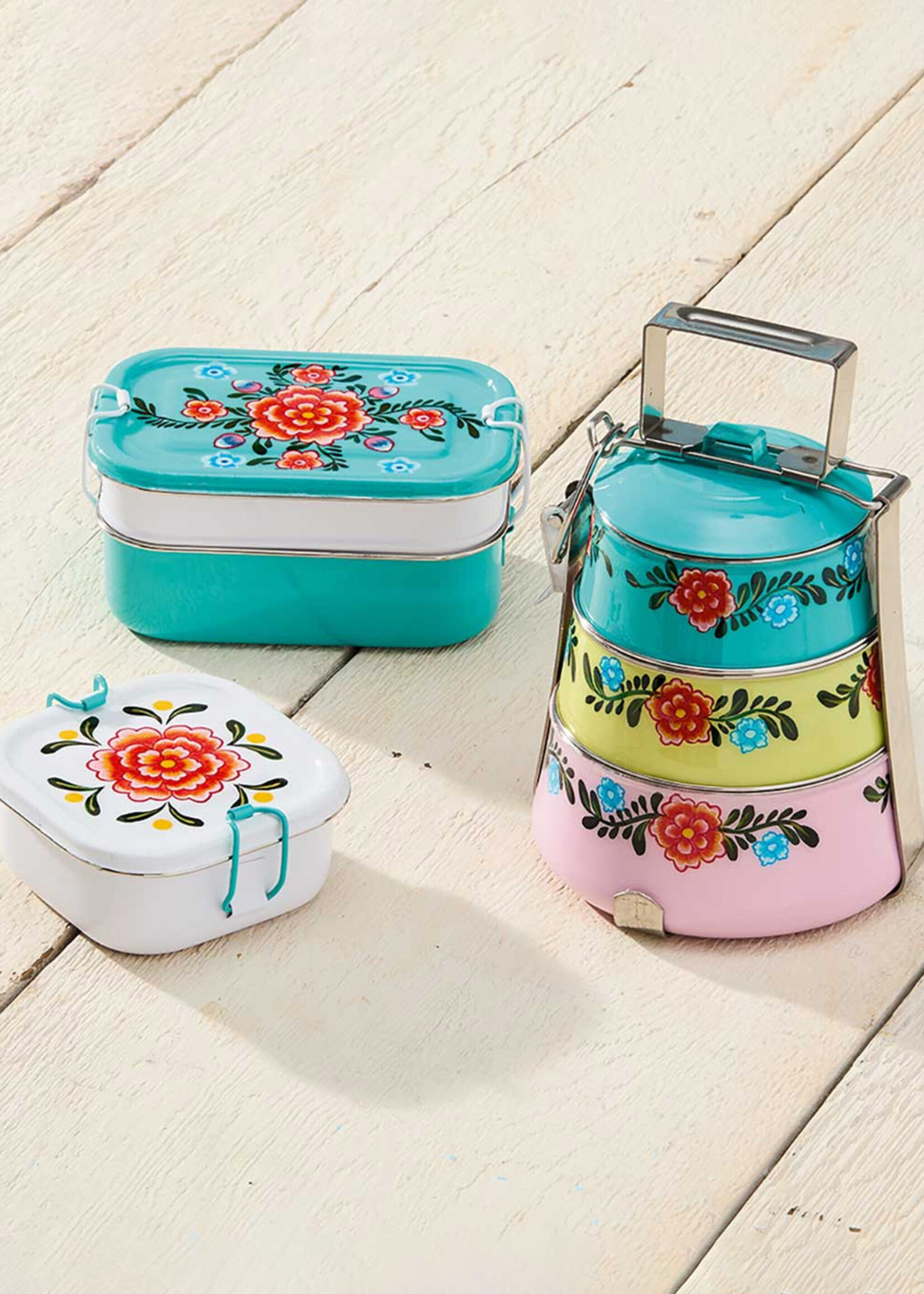 SERRV Bright Floral Tiffin Lunch Set