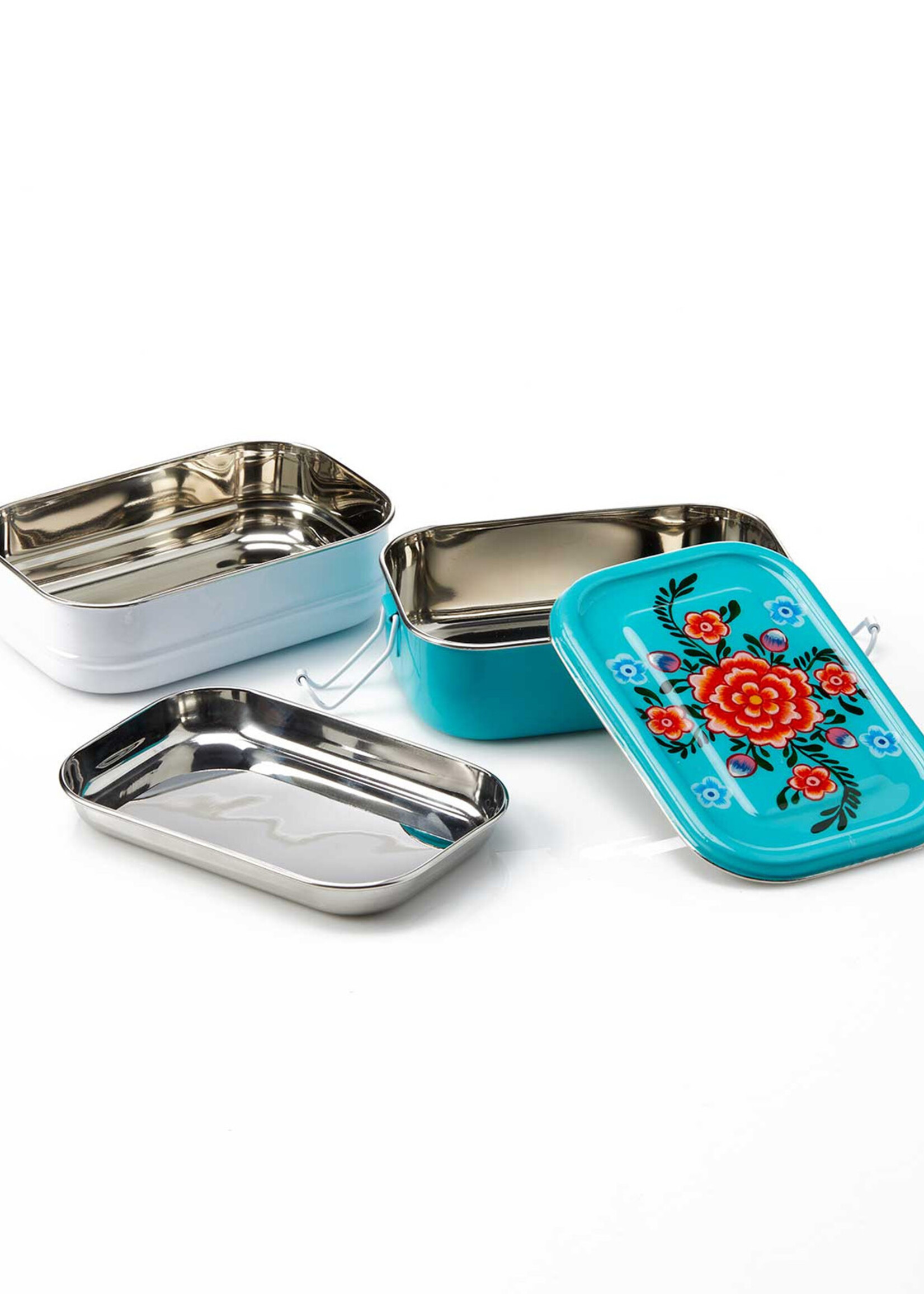 SERRV Bright Floral Blue Bento Box Set
