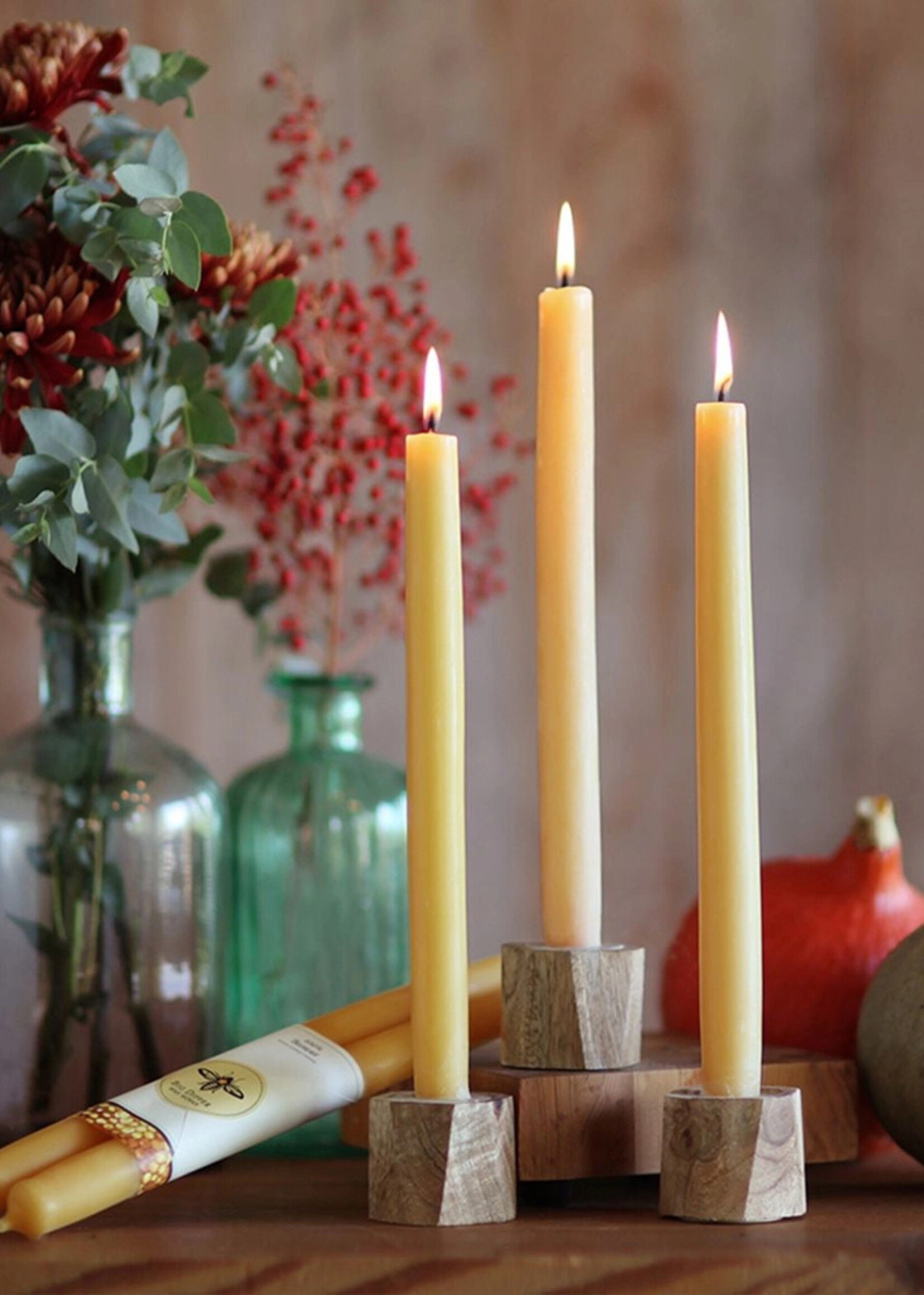 100% Beeswax Taper Candles