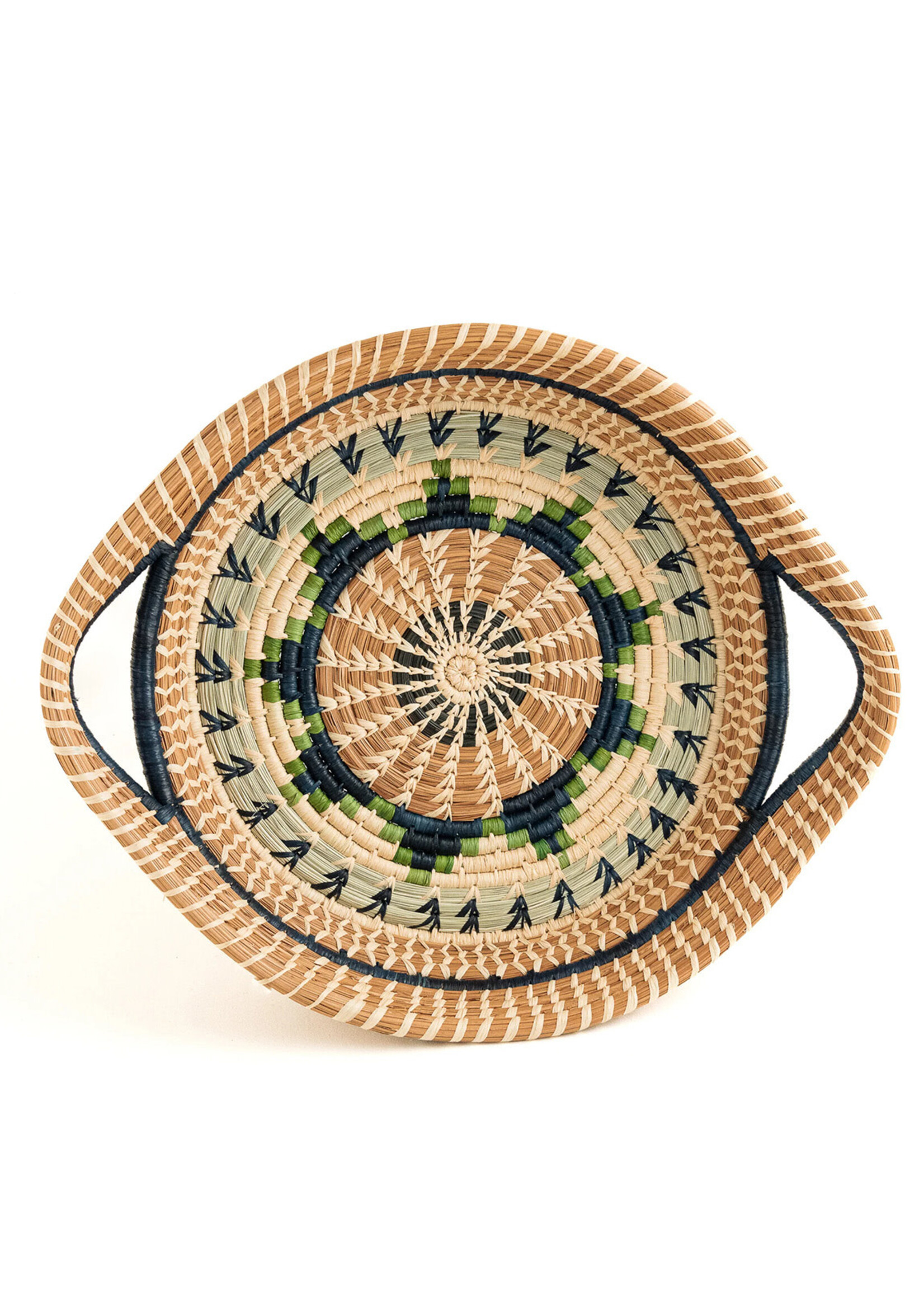 Mayan Hands 13" Chumil Green Basket