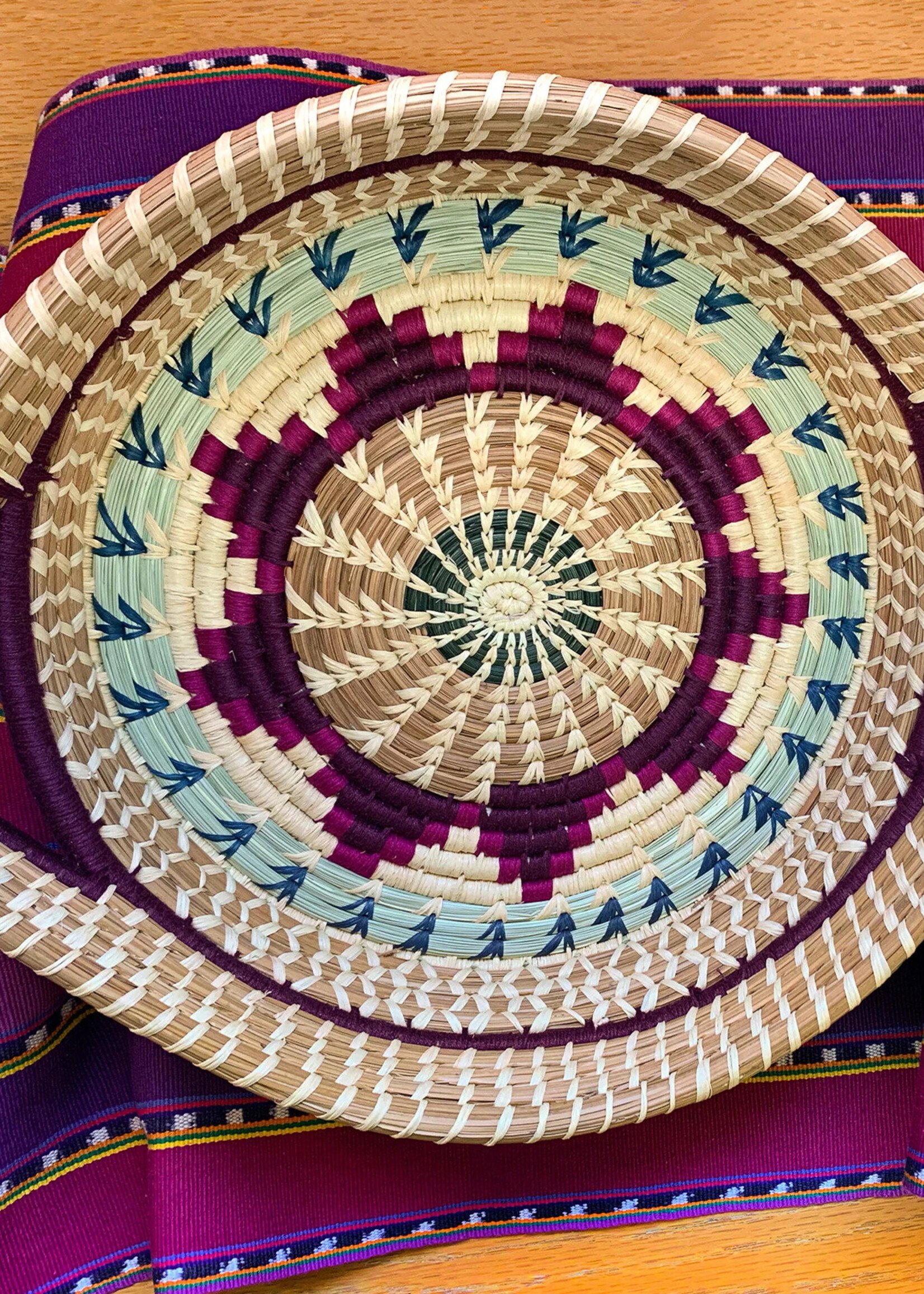 Mayan Hands 13" Chumil Purple Basket