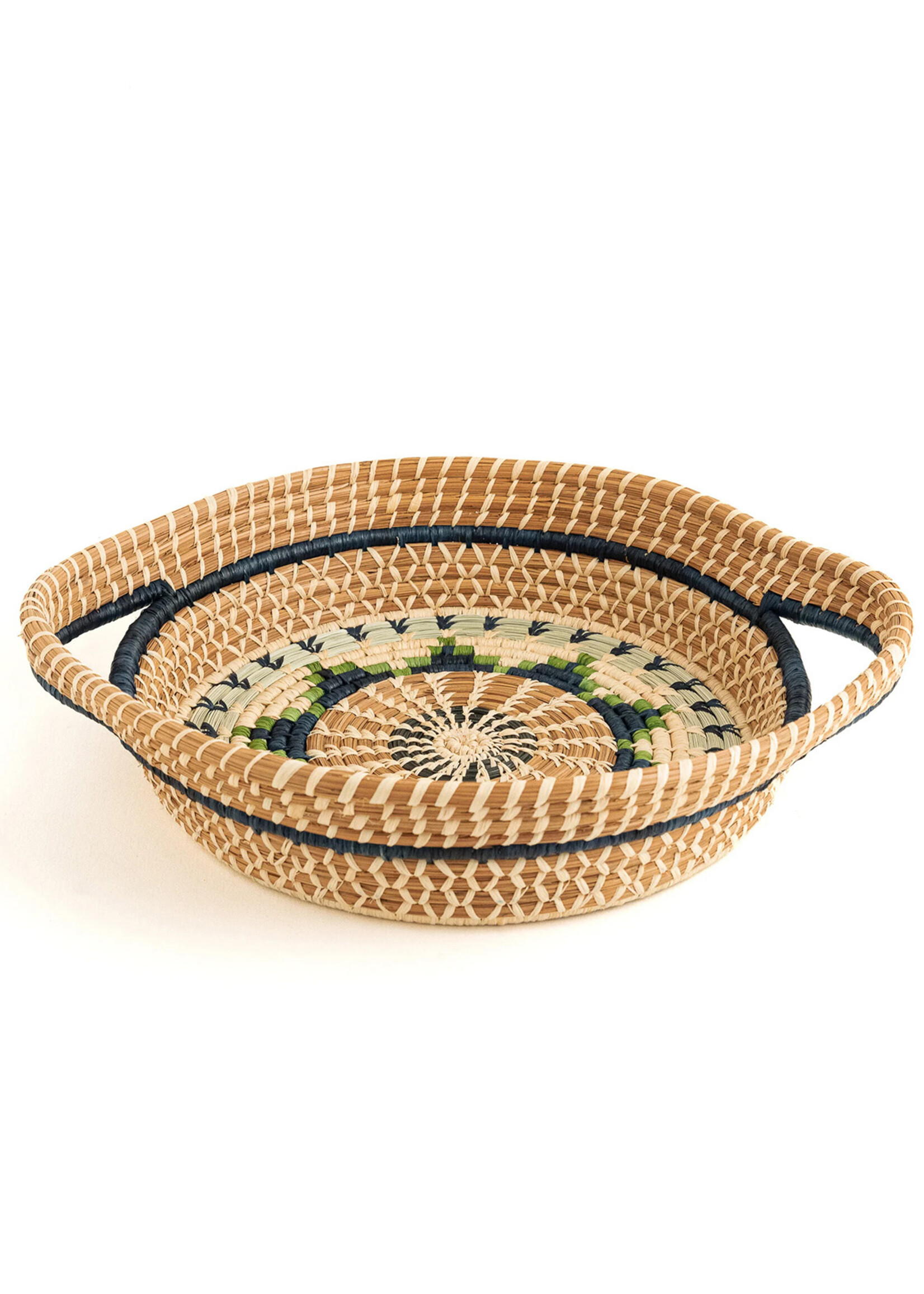 Mayan Hands 13" Chumil Green Basket