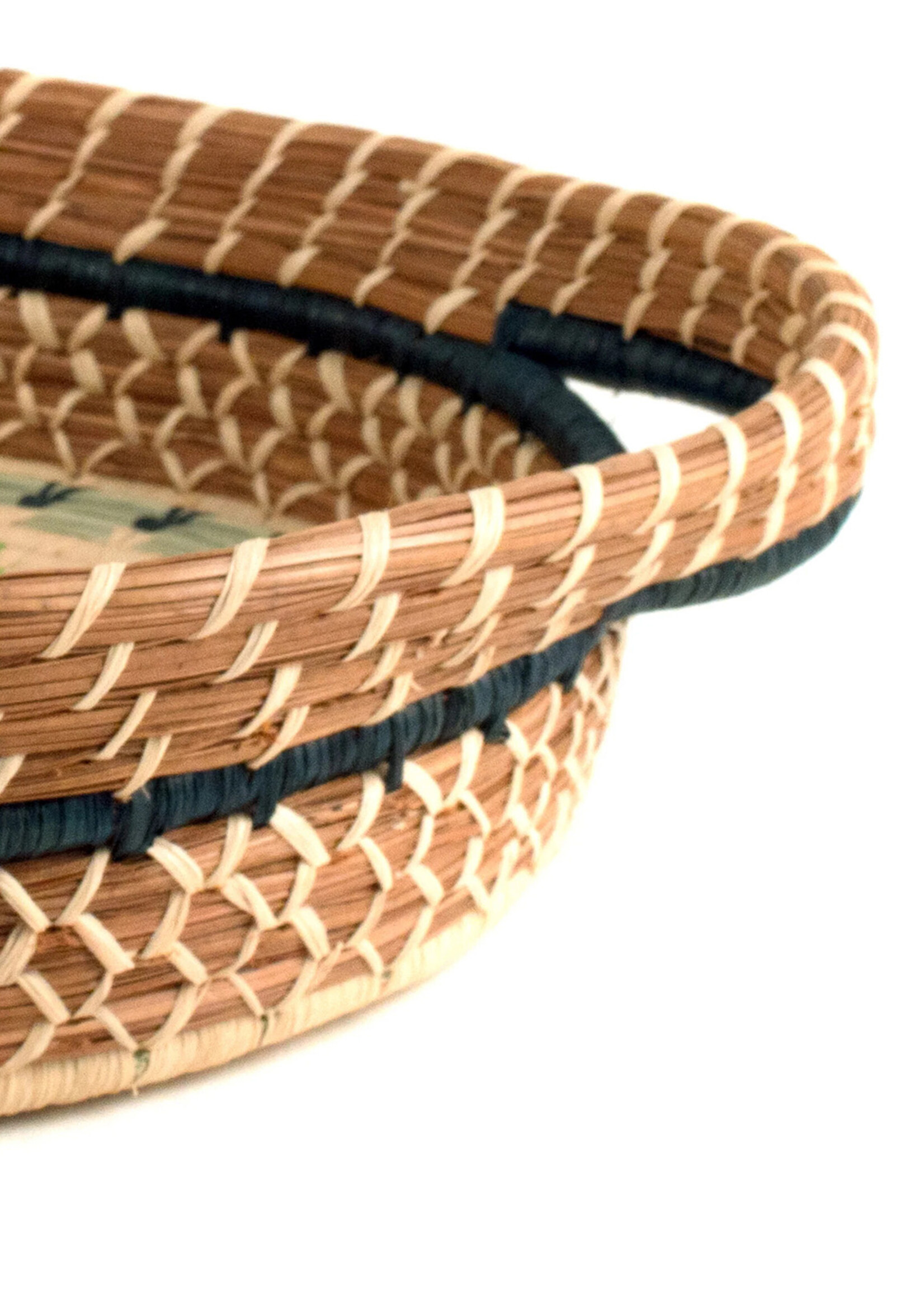 Mayan Hands 13" Chumil Green Basket