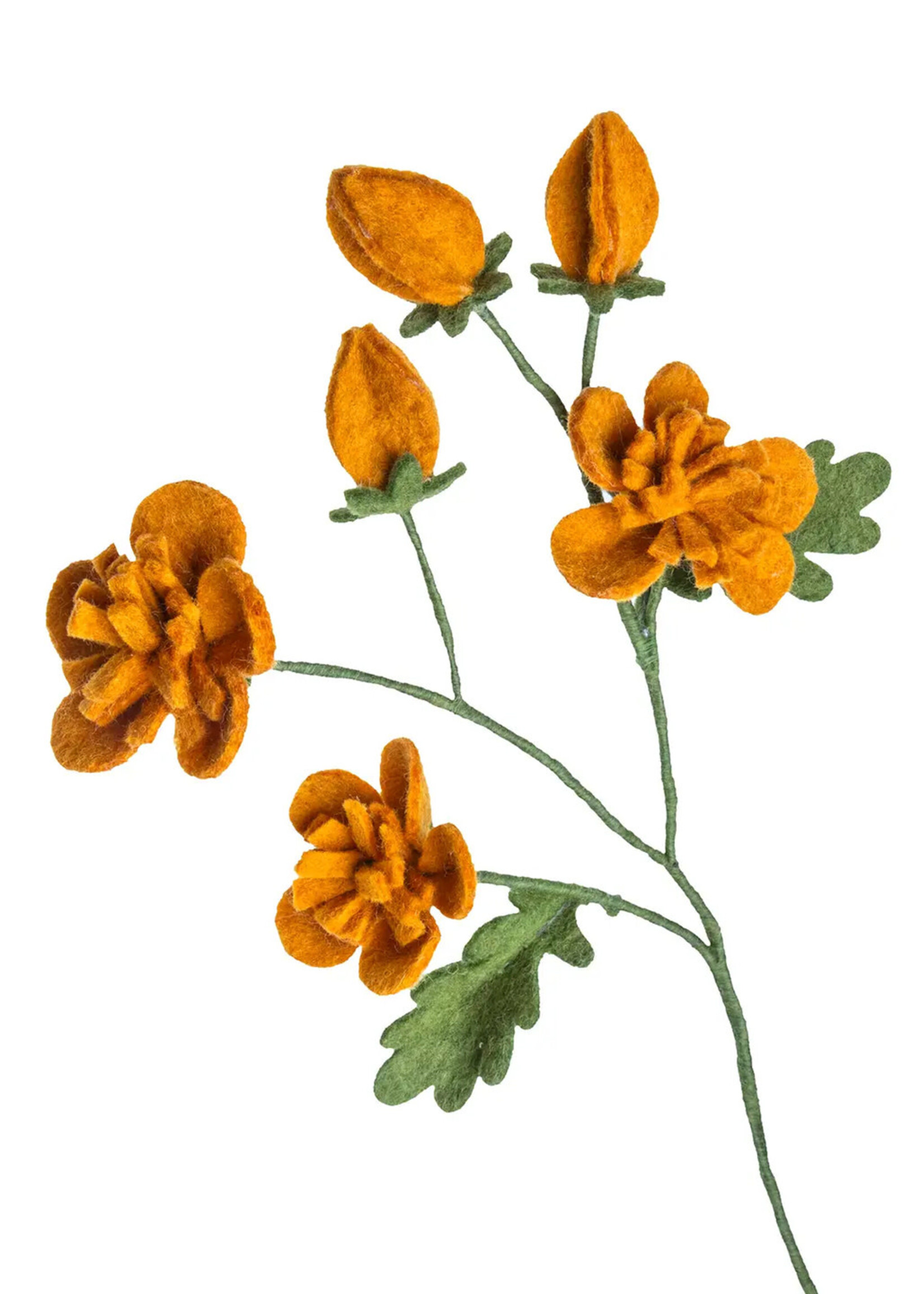 Felt Orange Dogwood Flower