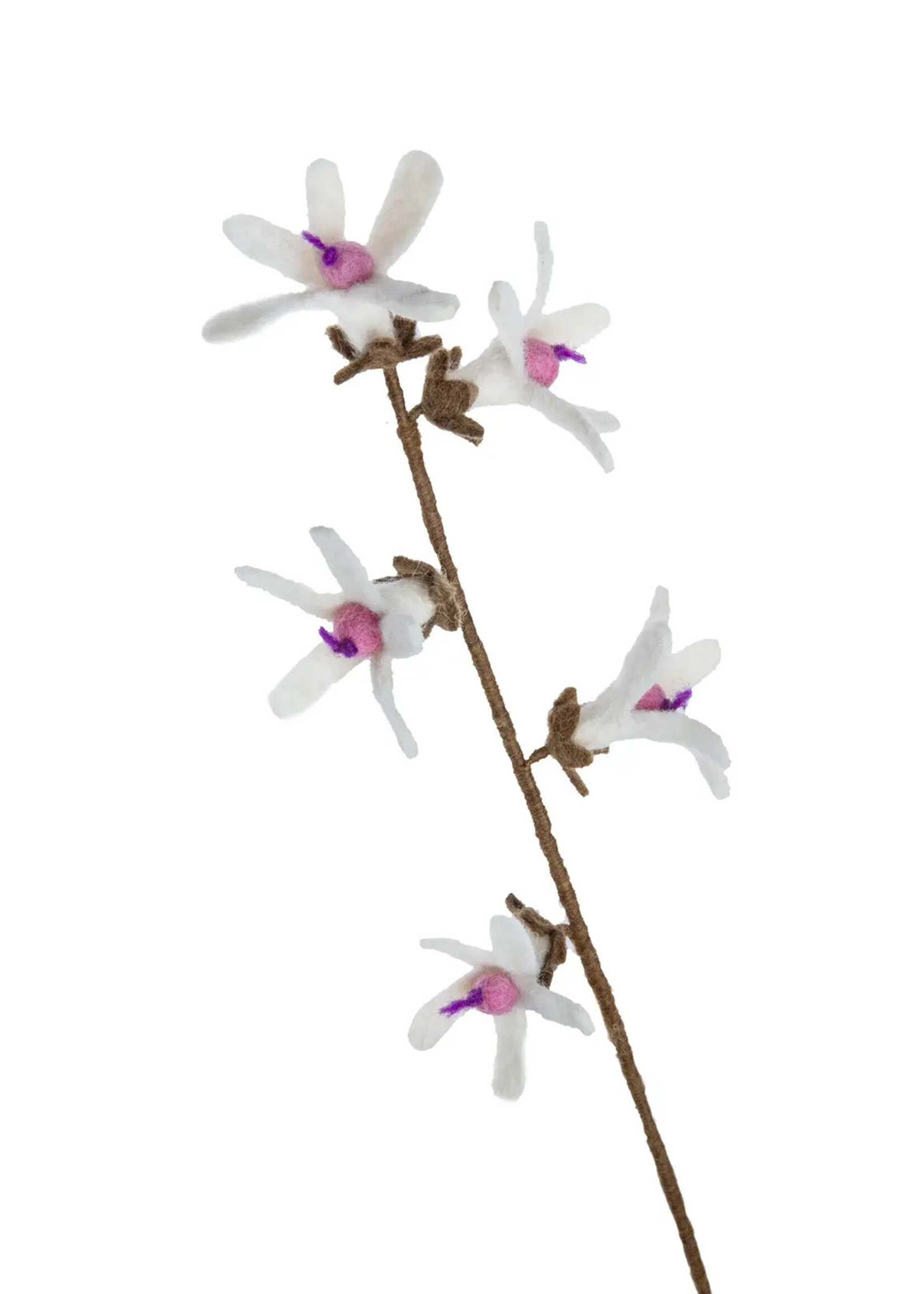 Felt White Jasmine Flower