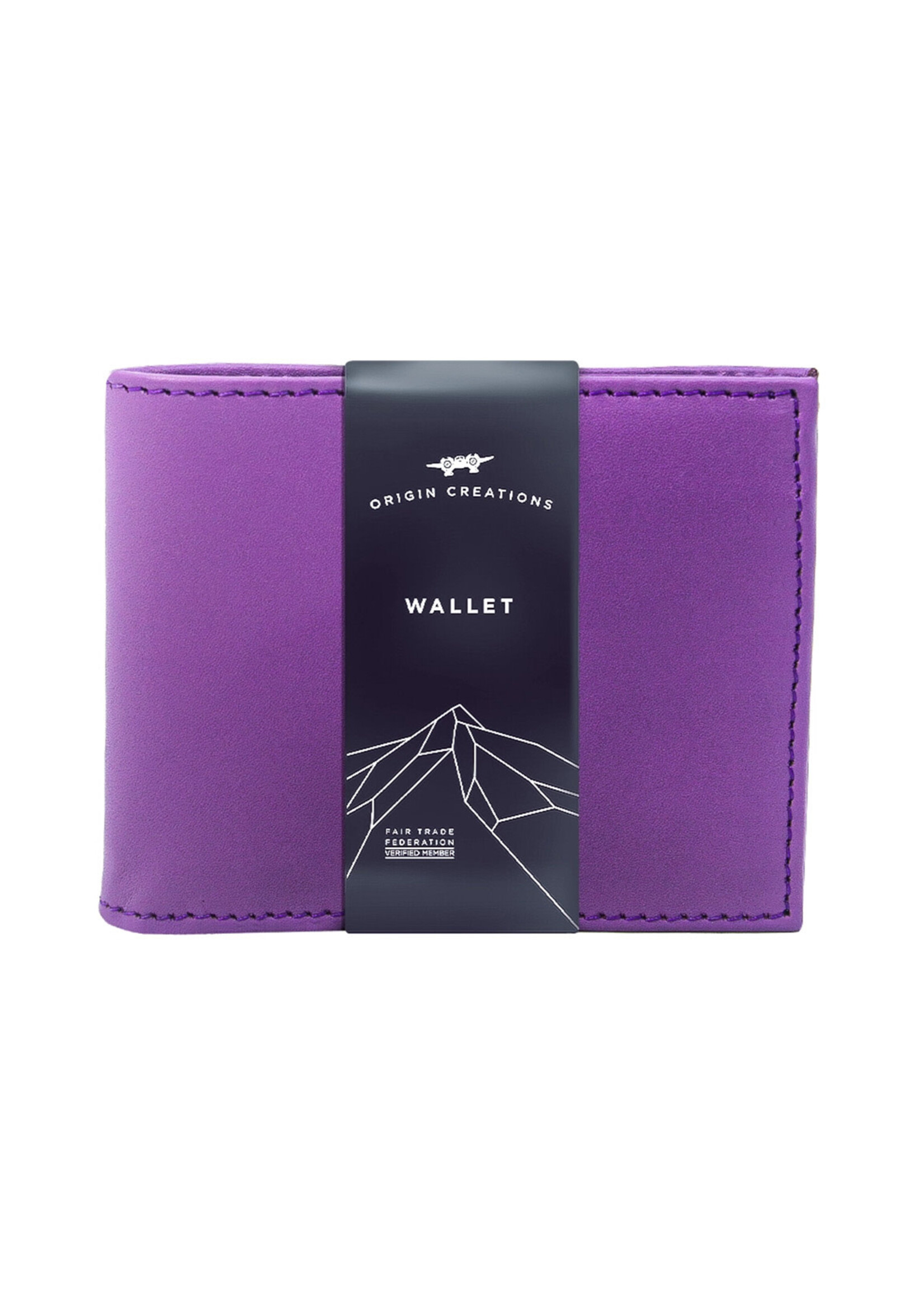 Twin Engine Leather Bi-Fold Wallet - Purple