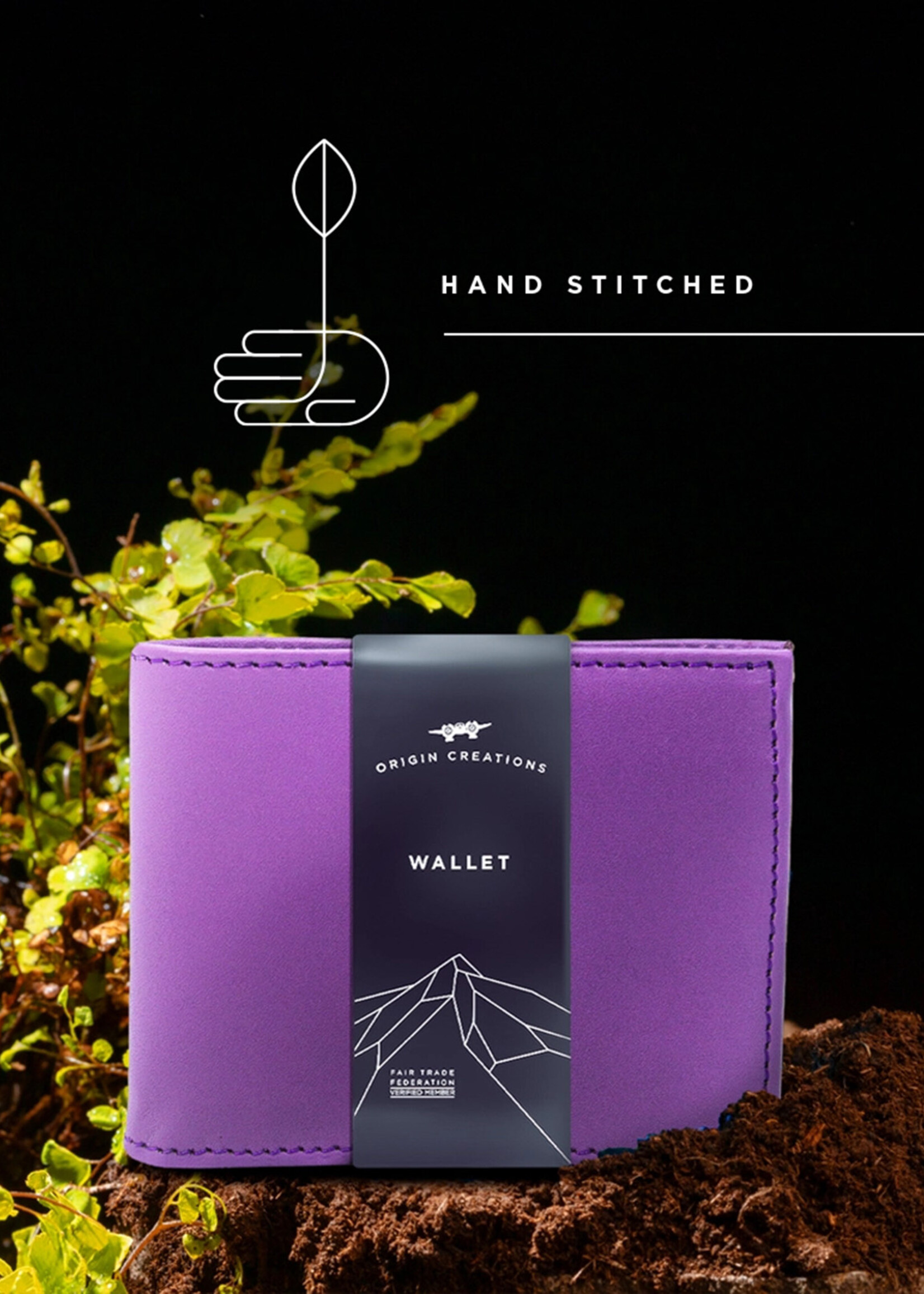 Twin Engine Leather Bi-Fold Wallet - Purple