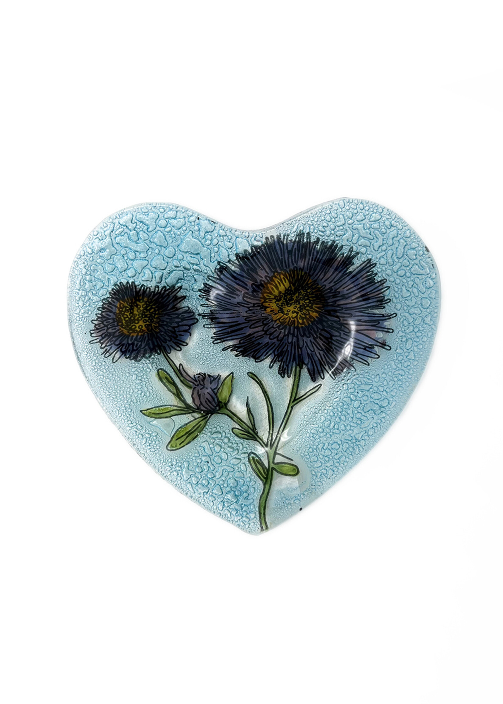 Pampeana Flower Heart Glass Dish