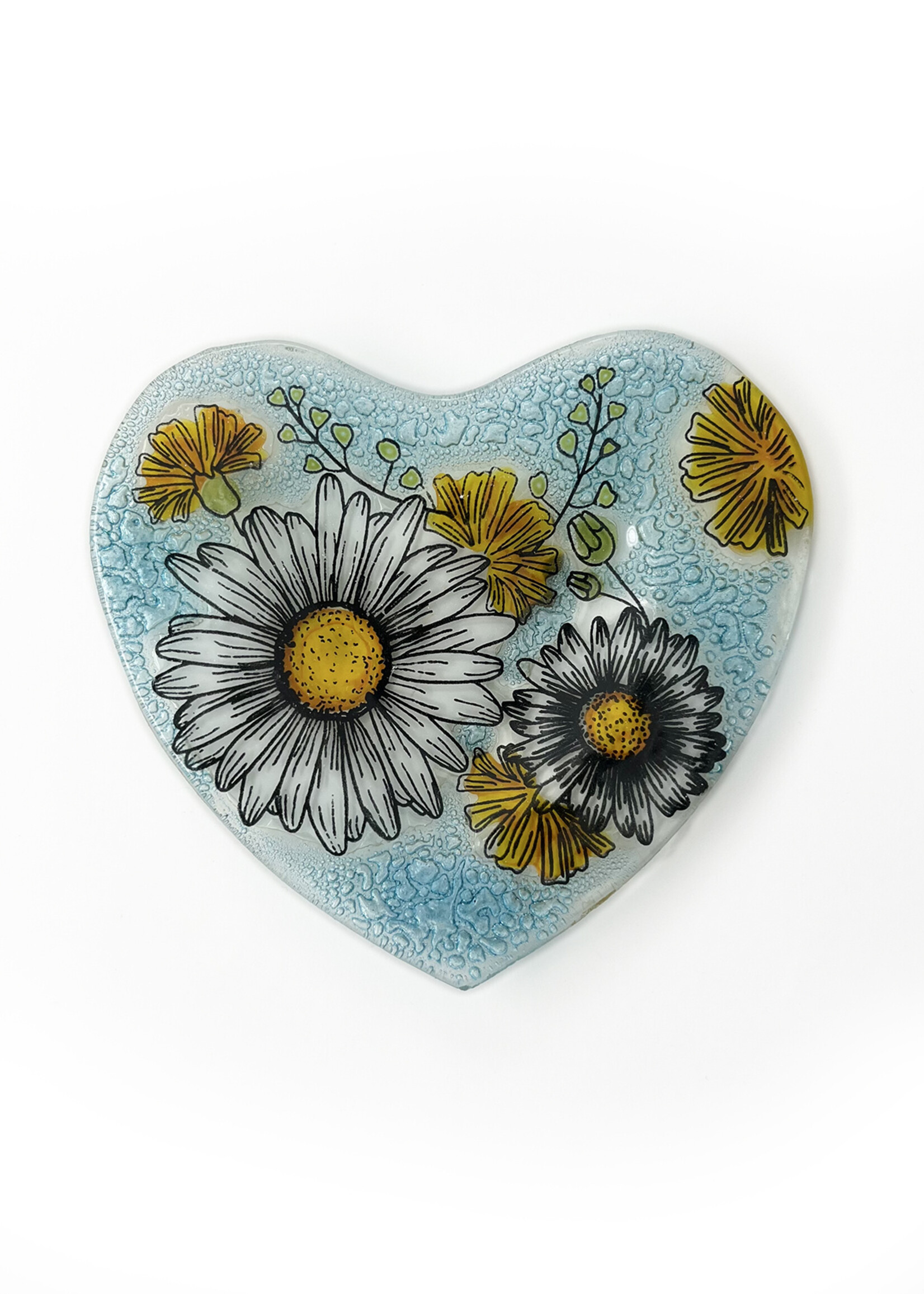 Pampeana Flower Heart Glass Dish