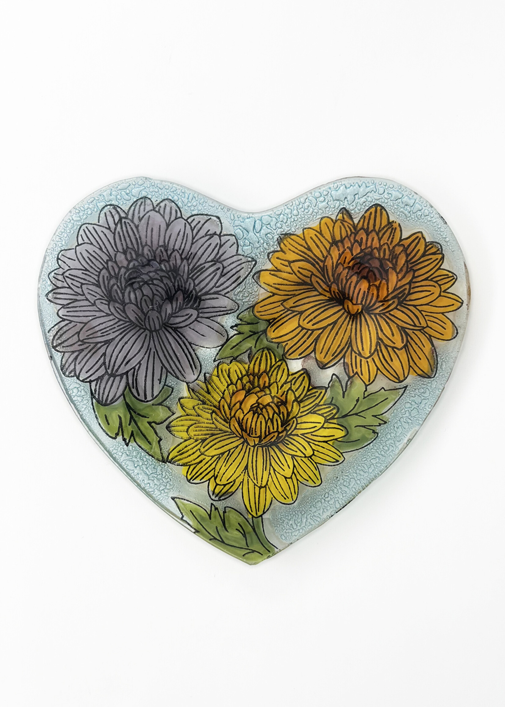 Pampeana Flower Heart Glass Dish