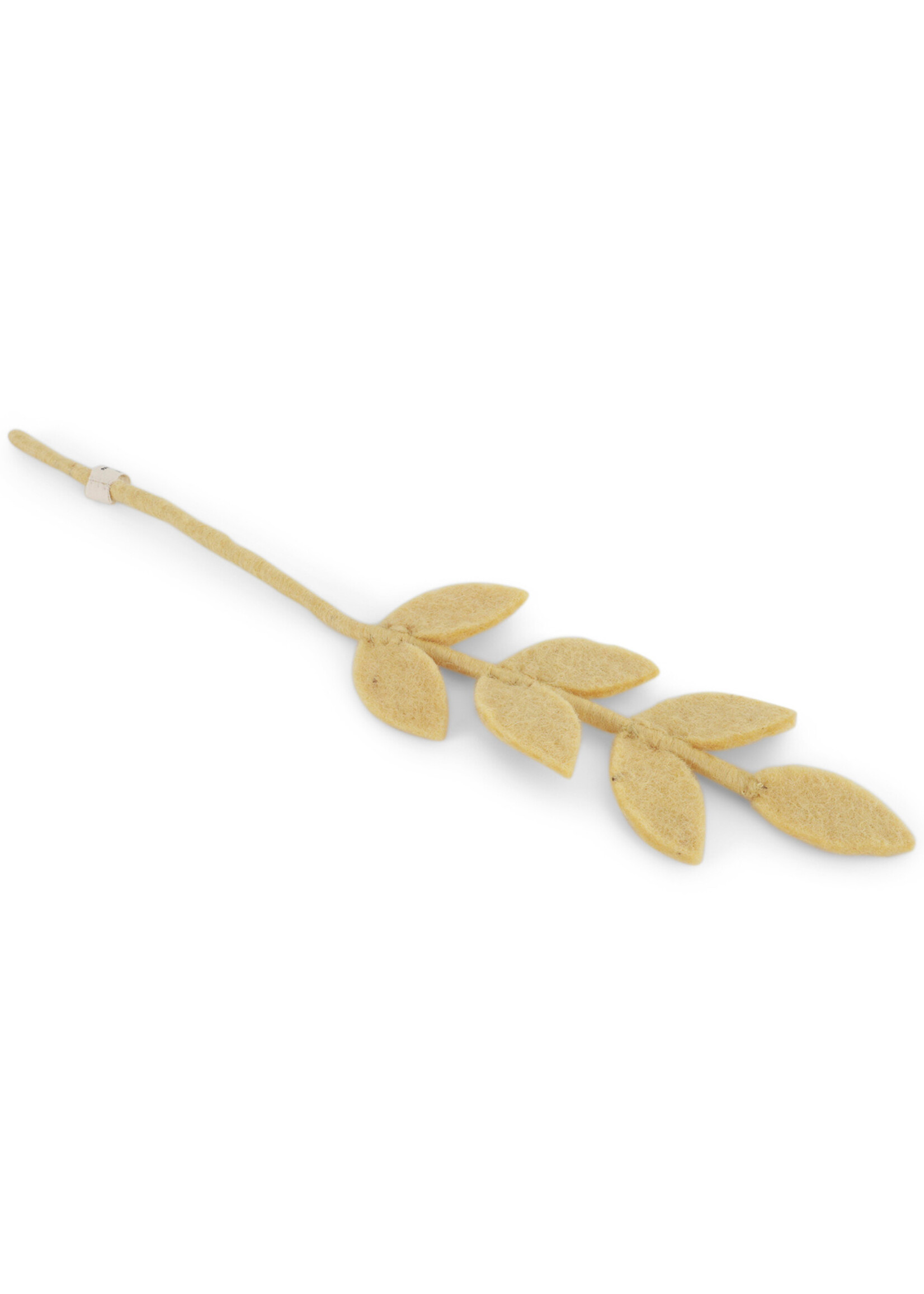 Gry and Sif Dusty Light Yellow Felt Leaf Branch