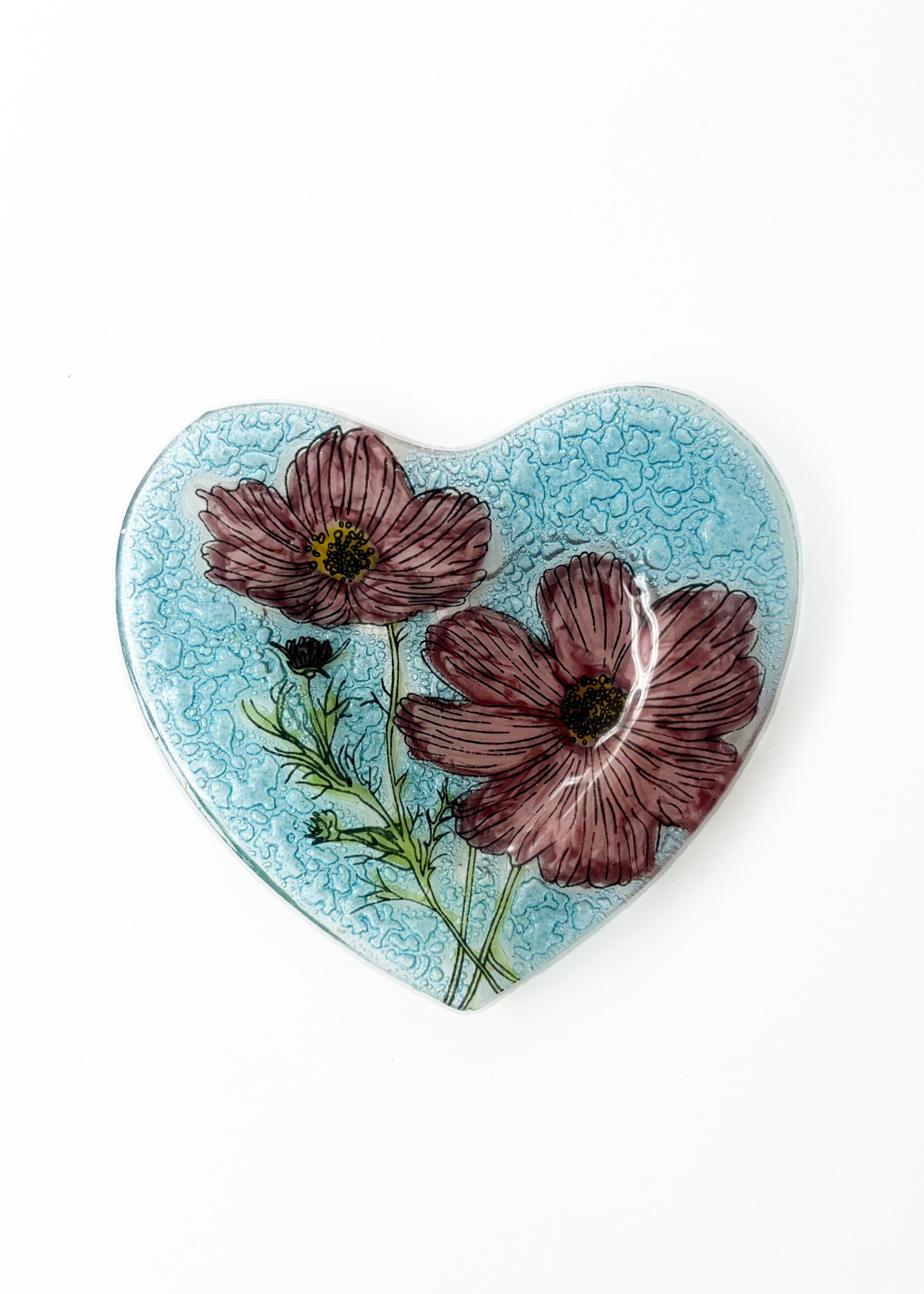 Pampeana Flower Heart Glass Dish