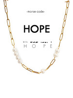 Ethic Goods Morse Code Pearl & Paperclip HOPE Necklace