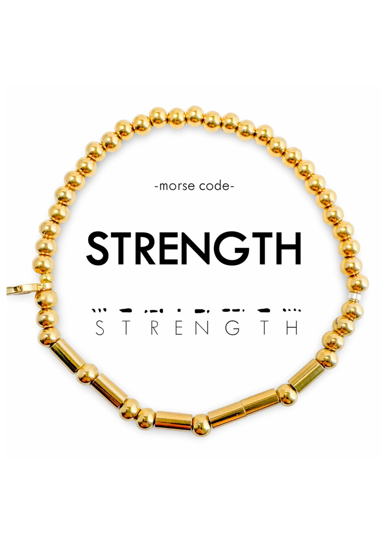 Ethic Goods Morse Code STRENGTH Bracelet - 18K gold plated