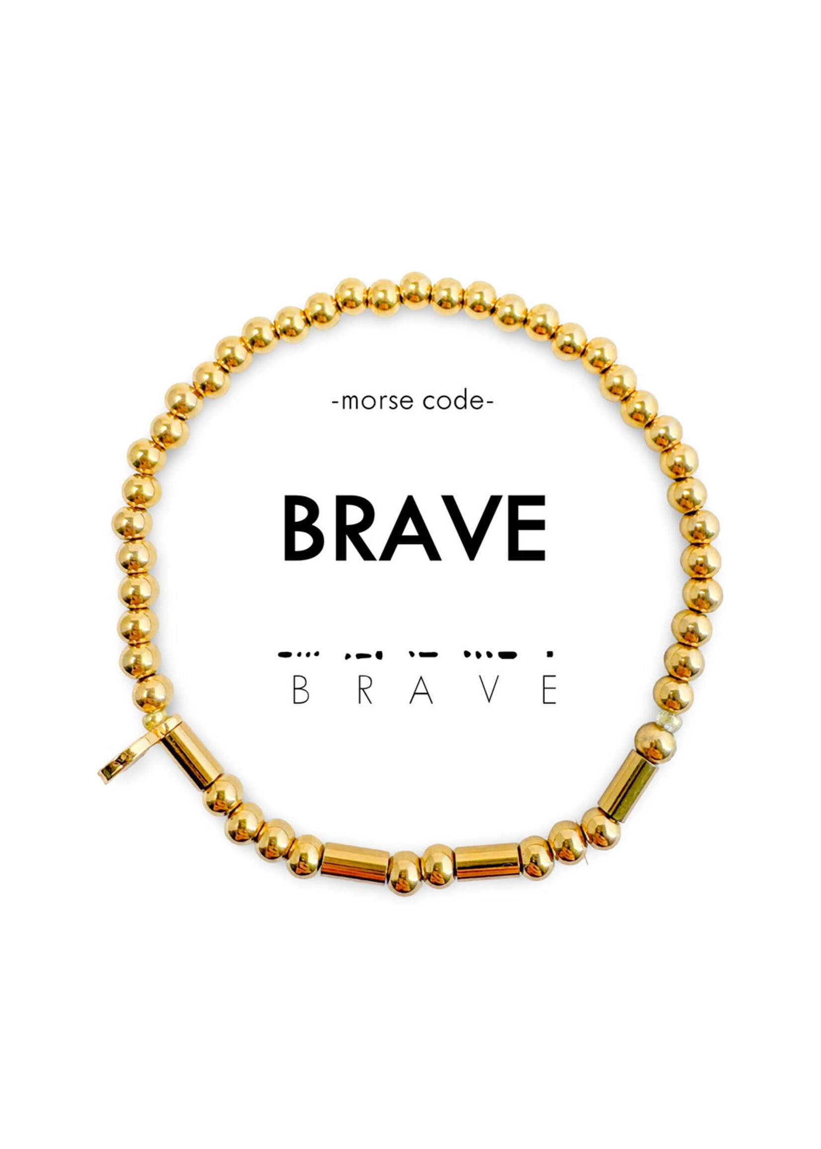 Ethic Goods Morse Code BRAVE Bracelet - 18K gold plated