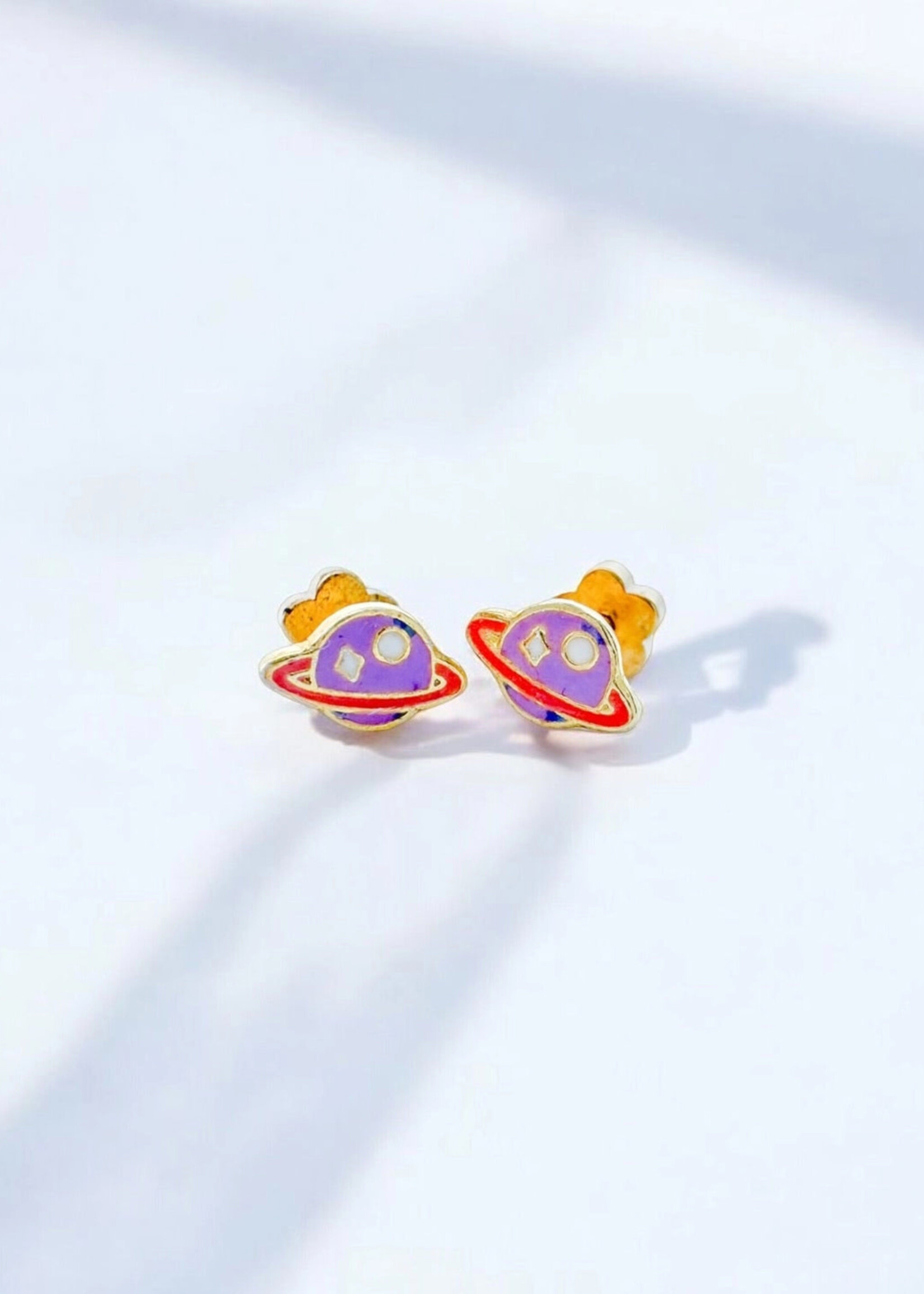 Ethic Goods Tiny Saturn Studs Earrings - 14K gold plated