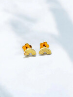 Ethic Goods Tiny Gold Rainbow Studs Earrings