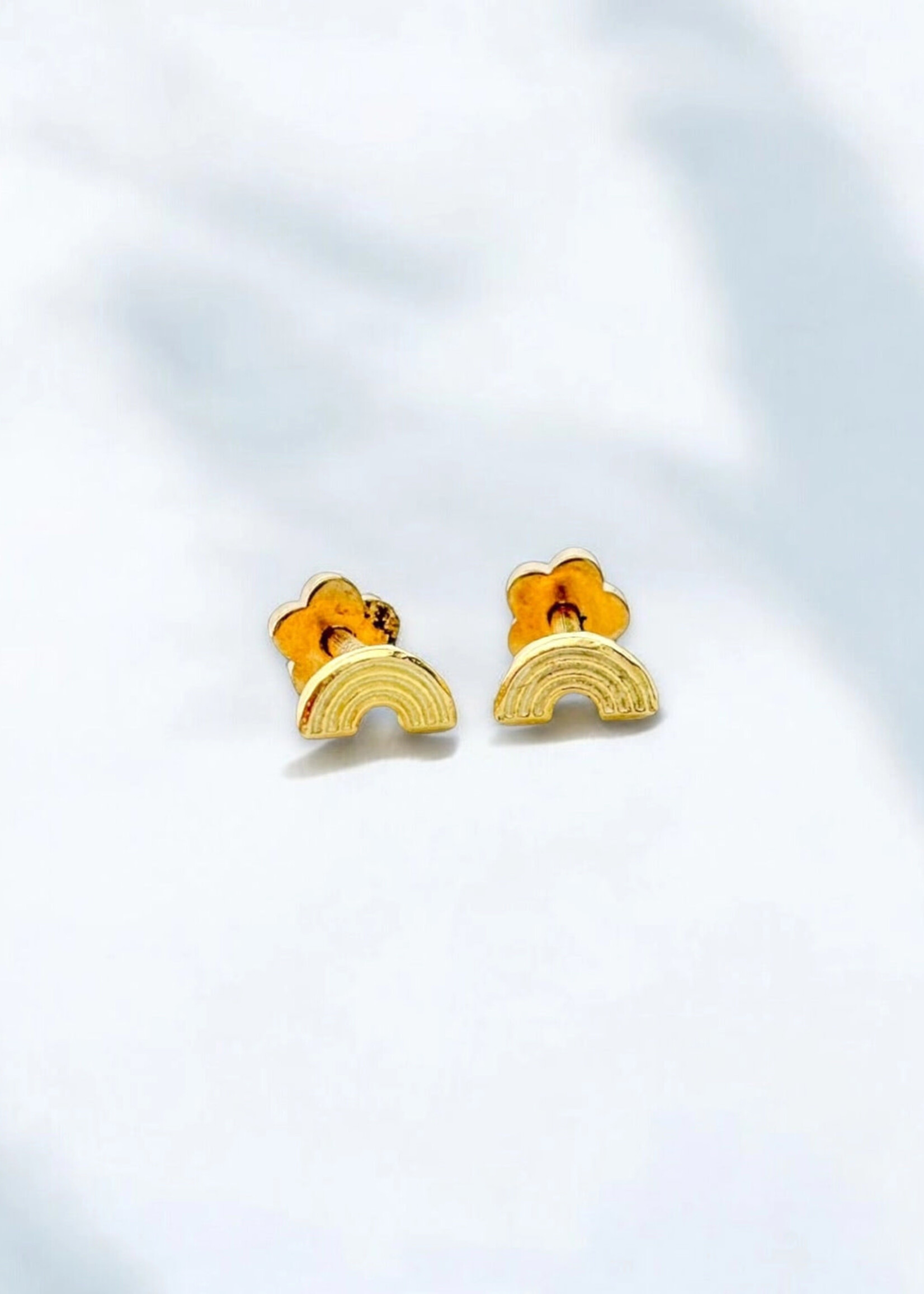Ethic Goods Tiny Gold Rainbow Studs Earrings - 14K gold plated