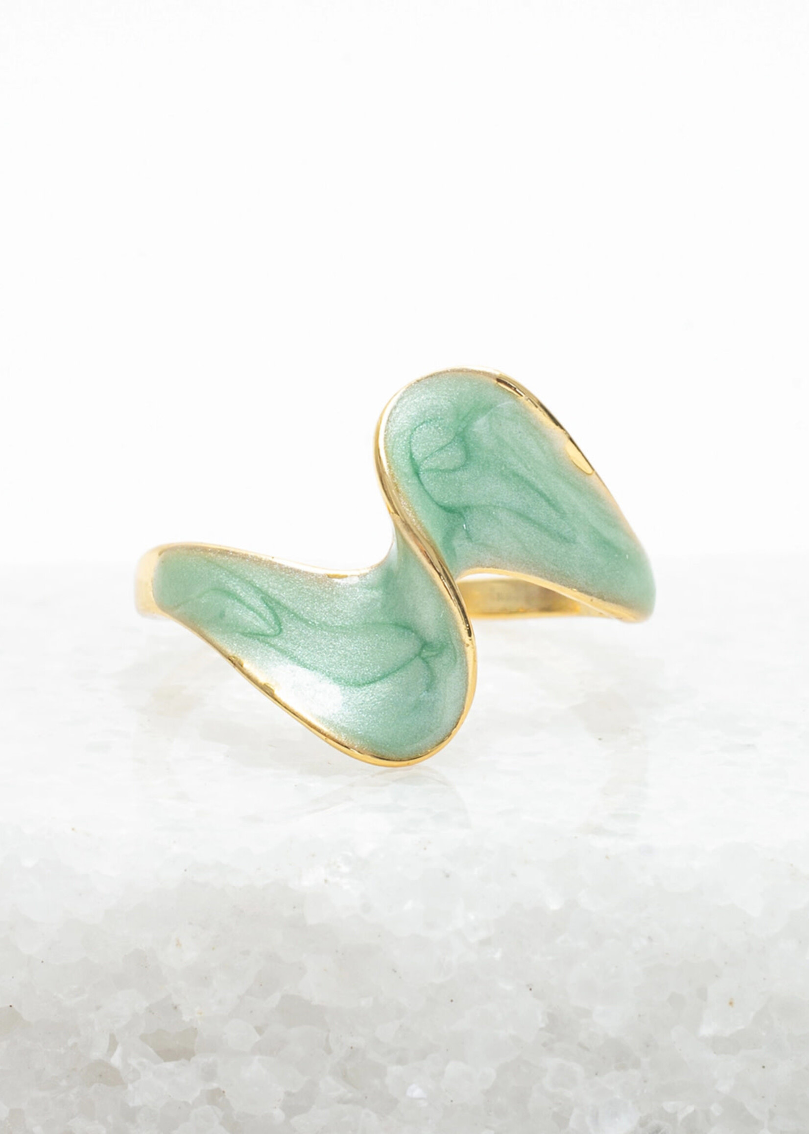 Starfish Project Ribbon of Light in Mint Ring - 18K gold plated