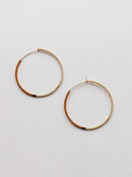 YEWO Large Rust Mala Hoop Earrings