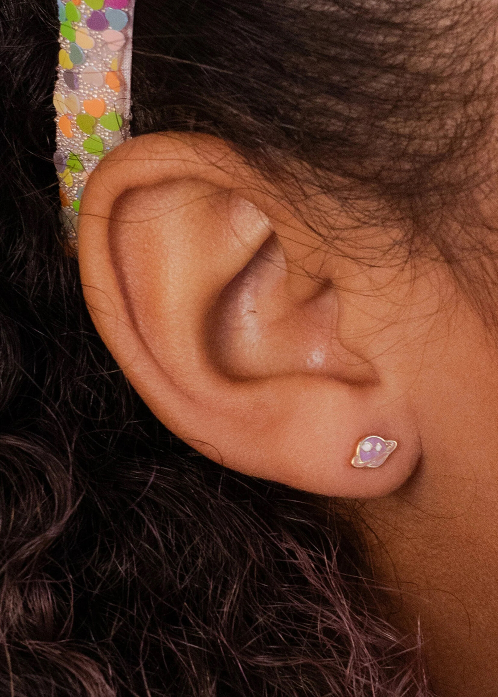 Ethic Goods Tiny Saturn Studs Earrings - 14K gold plated