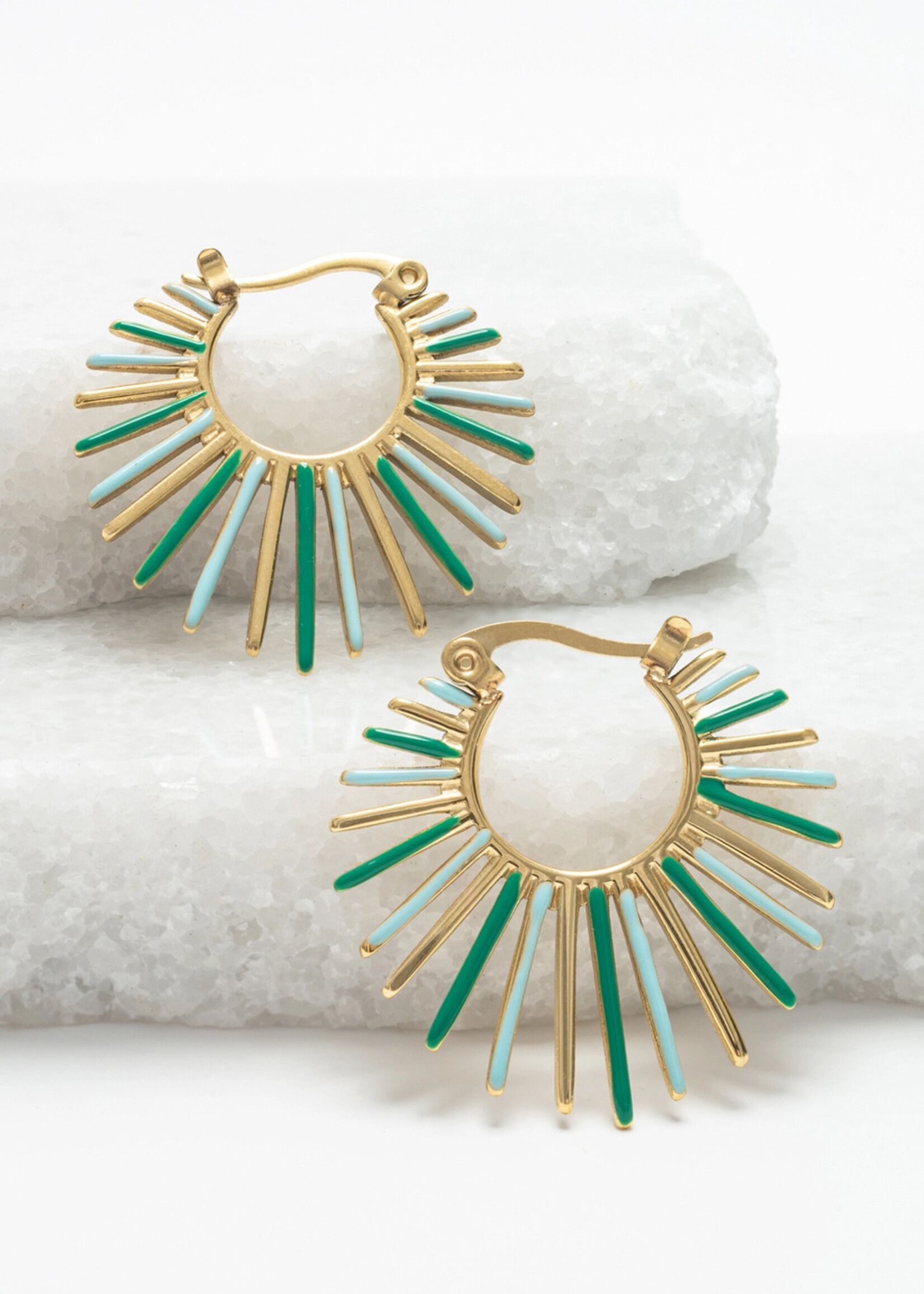 Starfish Project Radiant Rise Hoop in Mint Earrings - 14K gold plated