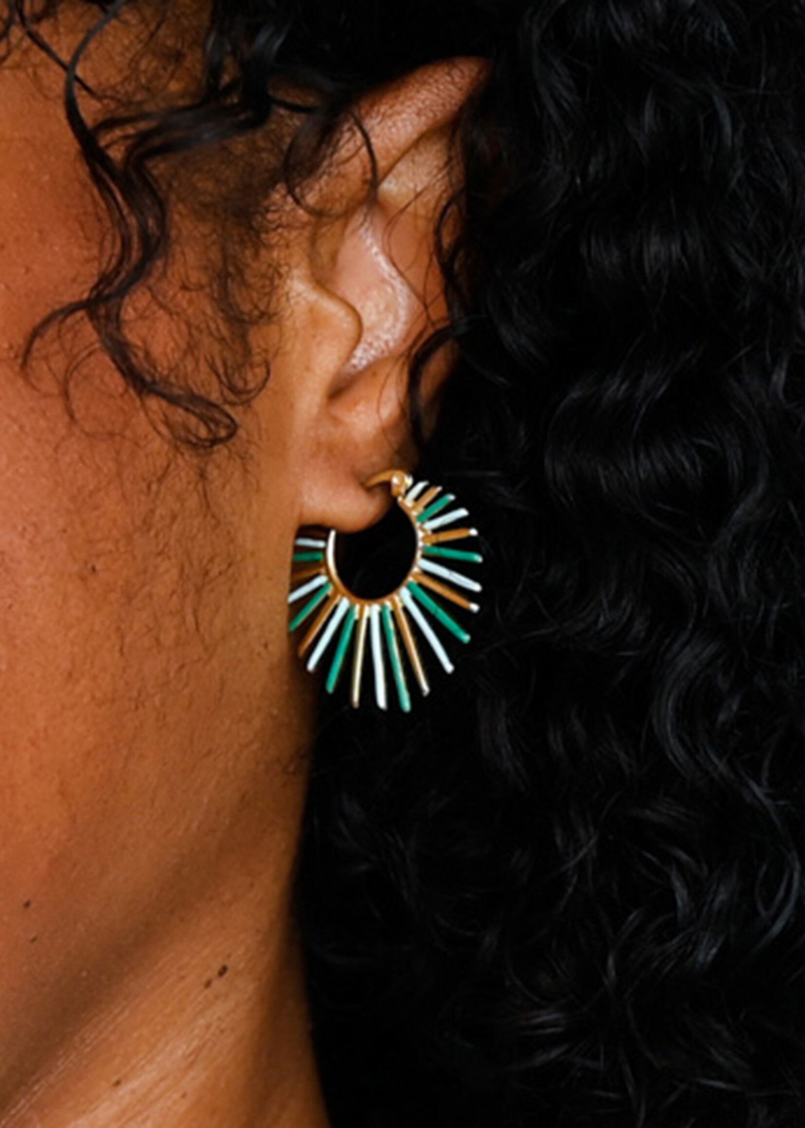 Starfish Project Radiant Rise Hoop in Mint Earrings - 14K gold plated