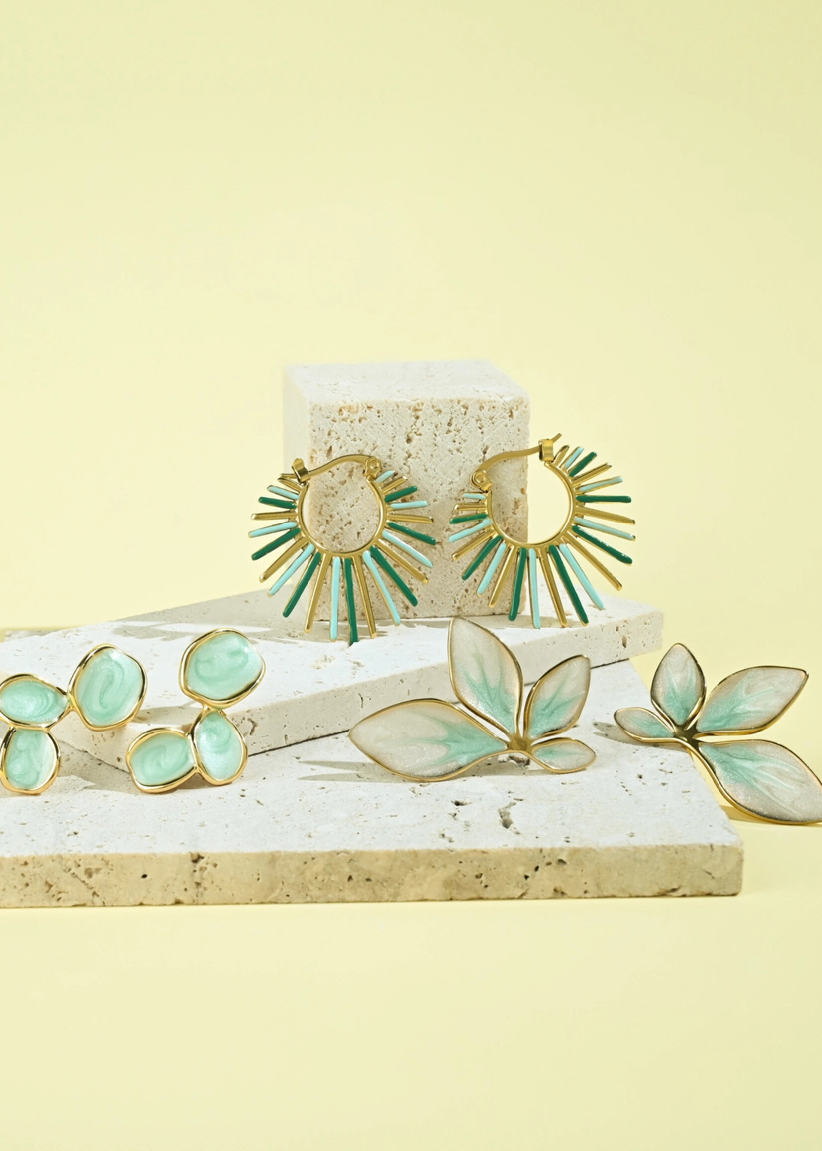 Starfish Project Radiant Rise Hoop in Mint Earrings - 14K gold plated