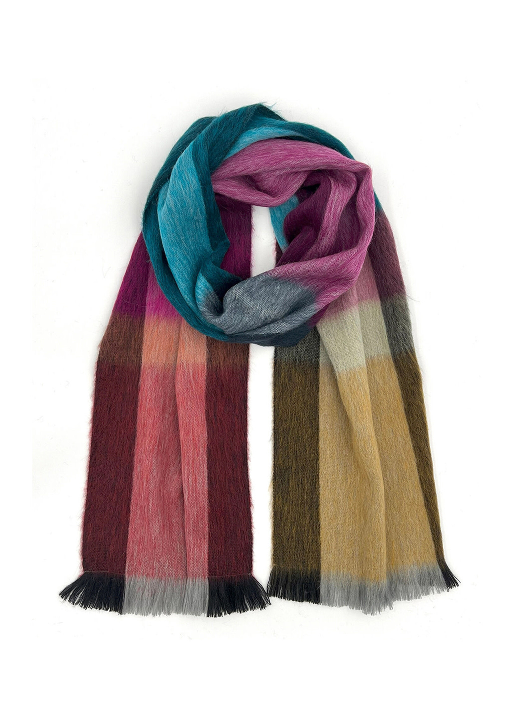 Shupaca Alpaca Alpaca Scarf - Plaid Rainbow