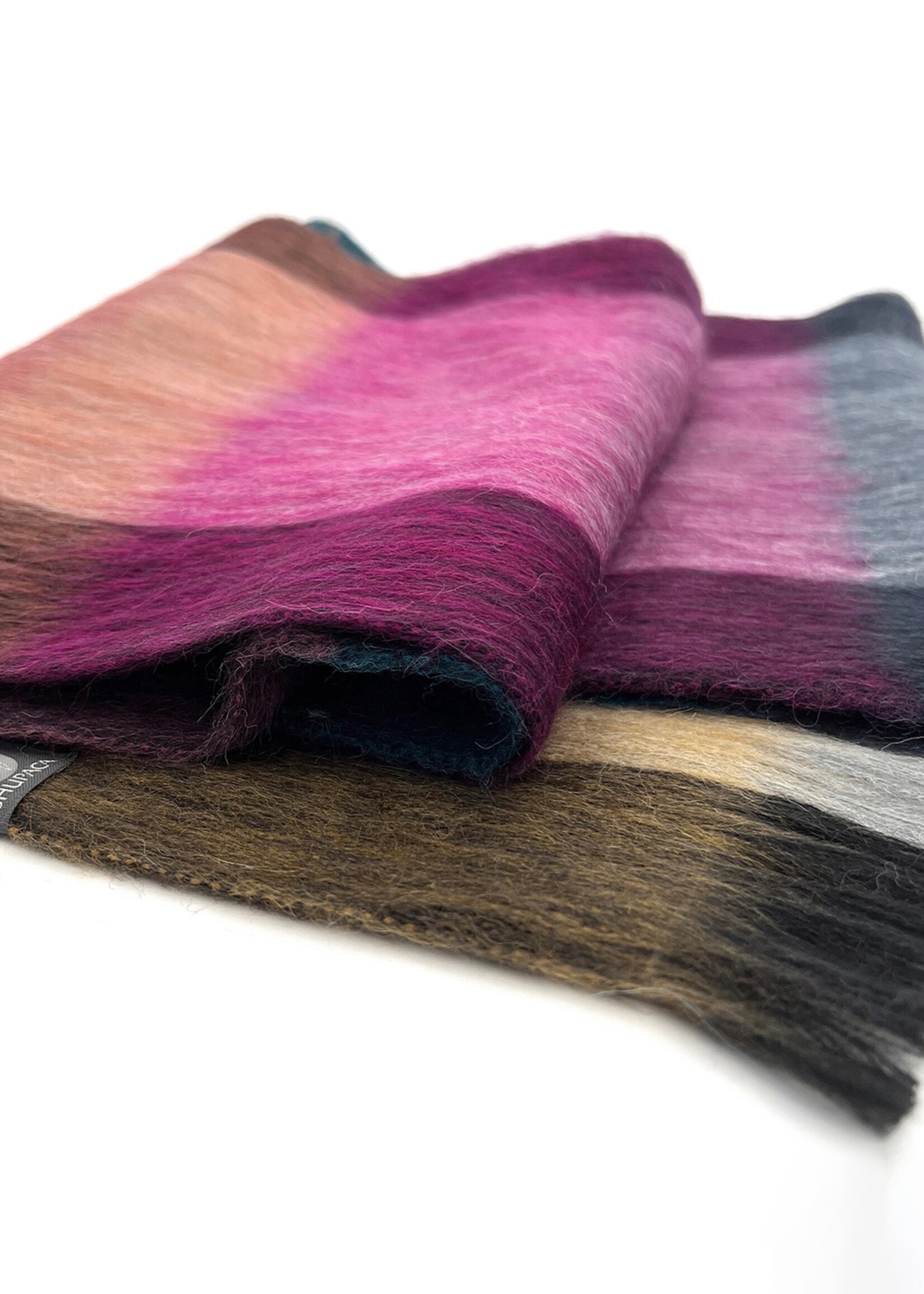 Shupaca Alpaca Alpaca Scarf - Plaid Rainbow