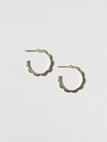 Rover & Kin Luxe Gold Scalloped Hoop Brass Earrings