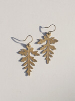 Rover & Kin Fern Leaf Brass Earrings