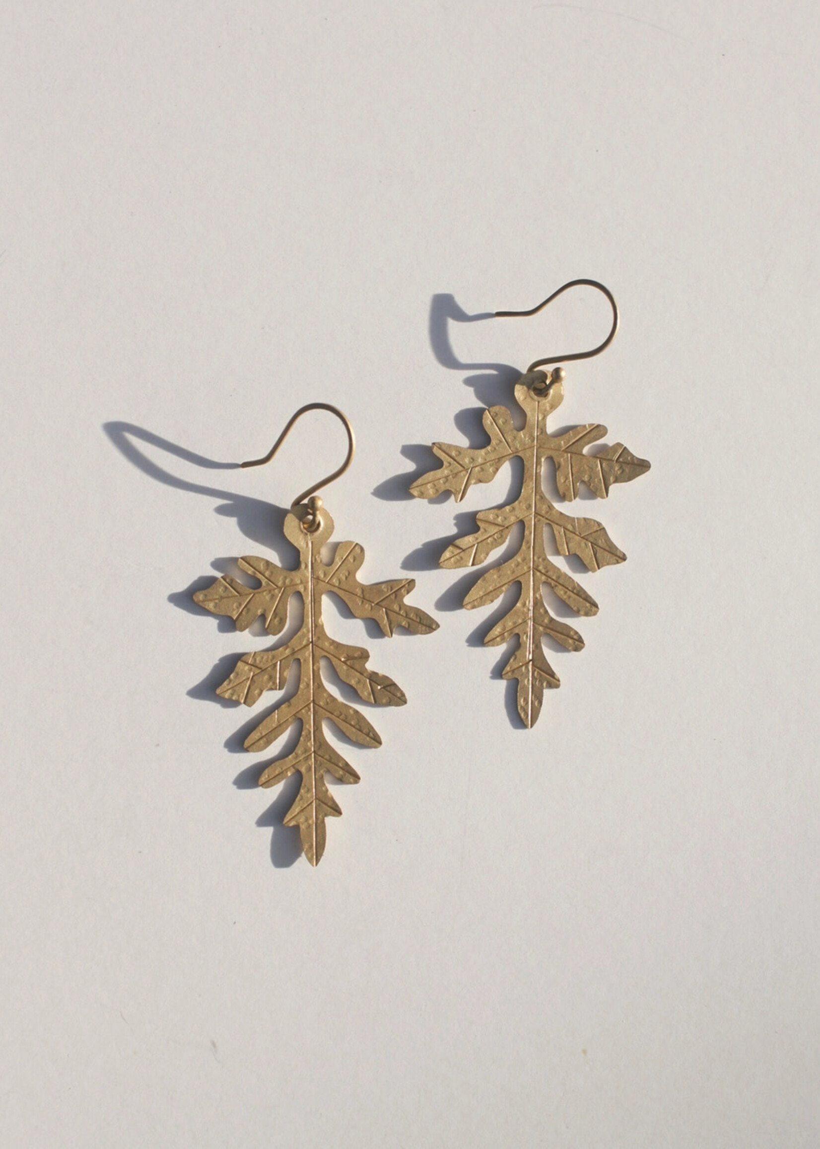 Rover & Kin Fern Leaf Brass Earrings