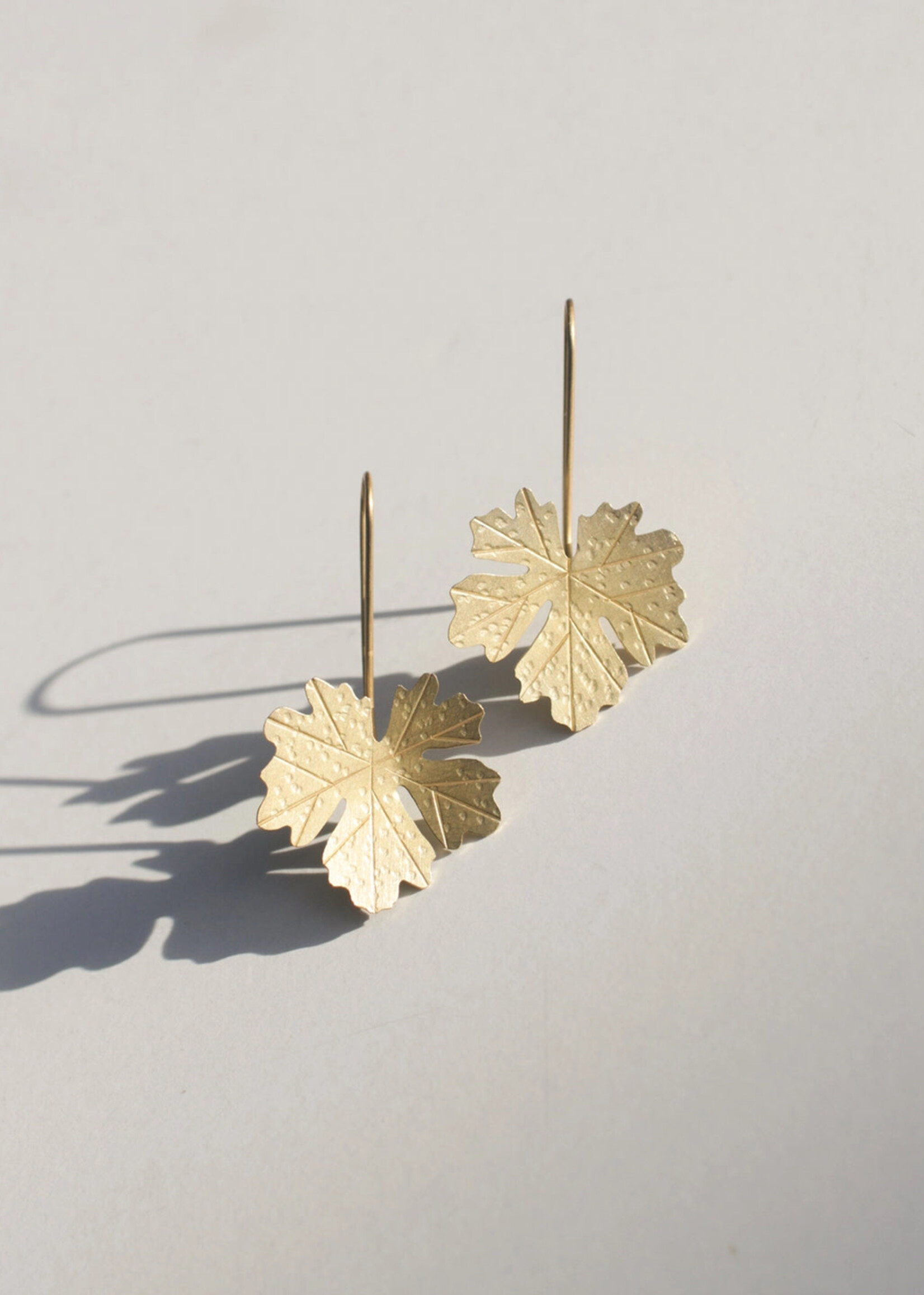 Rover & Kin Maple Leaf Brass Earrings