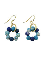 WorldFinds Kantha Azure Orbital Earrings