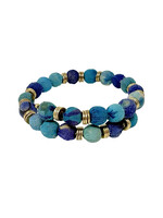 WorldFinds Kantha Azure Paillette Overlap Bangle Bracelet