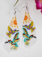 Lucia's Imports Sunrise Hummingbird Beaded Fringe Earrings