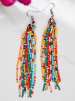 Lucia's Imports Colorful Beaded Tassel Earrings