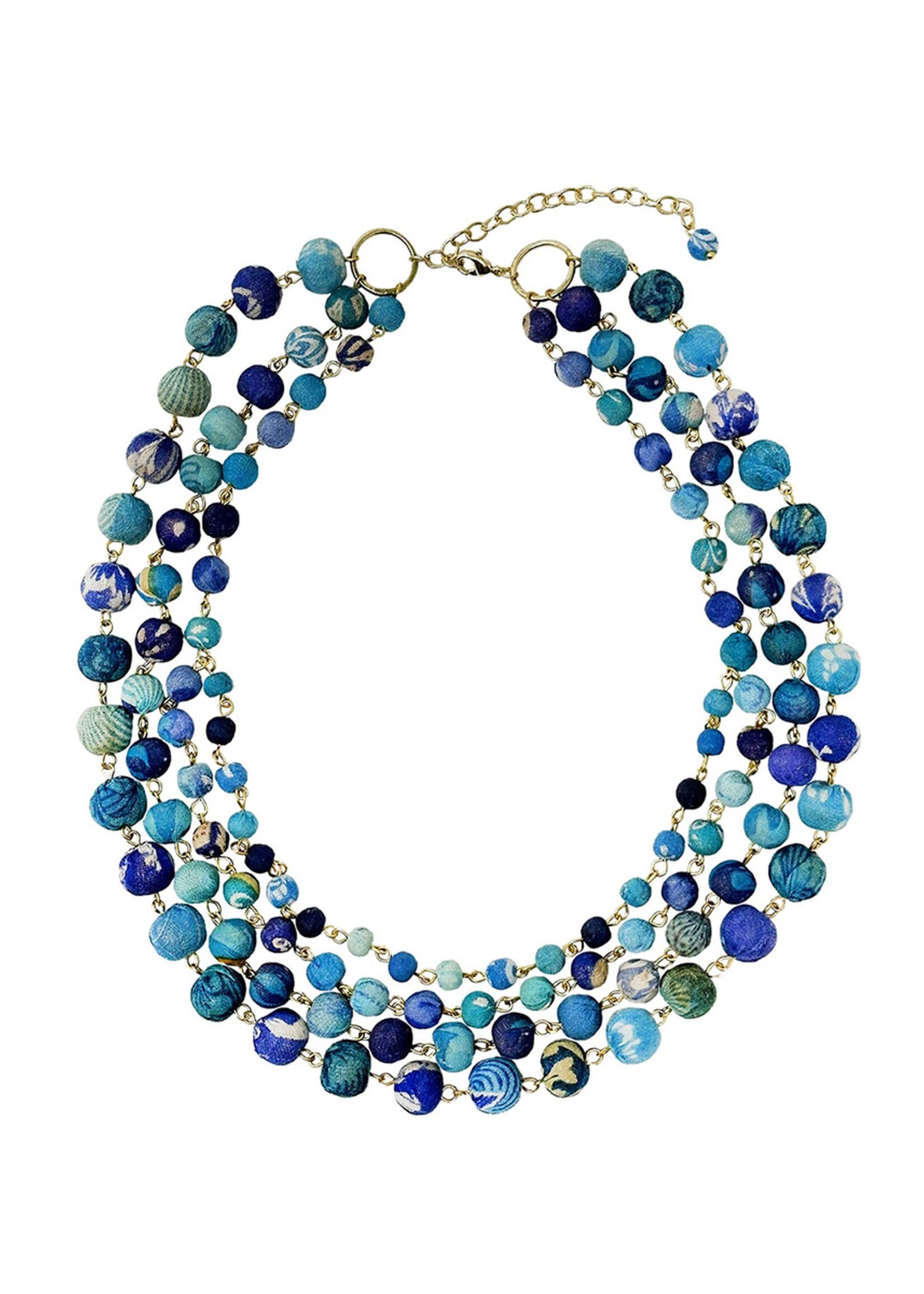 WorldFinds Kantha Azure Karita Necklace