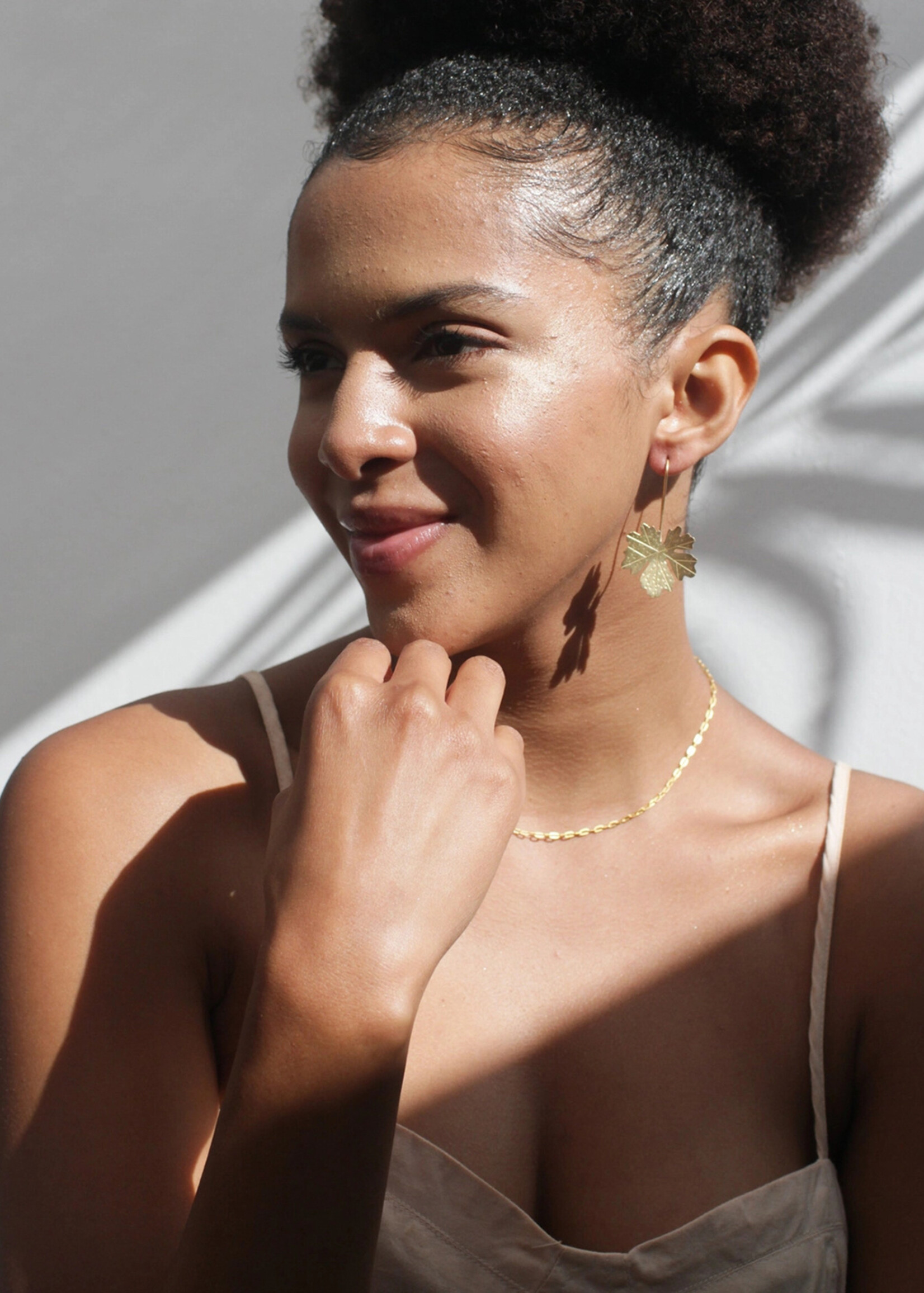 Rover & Kin Maple Leaf Brass Earrings