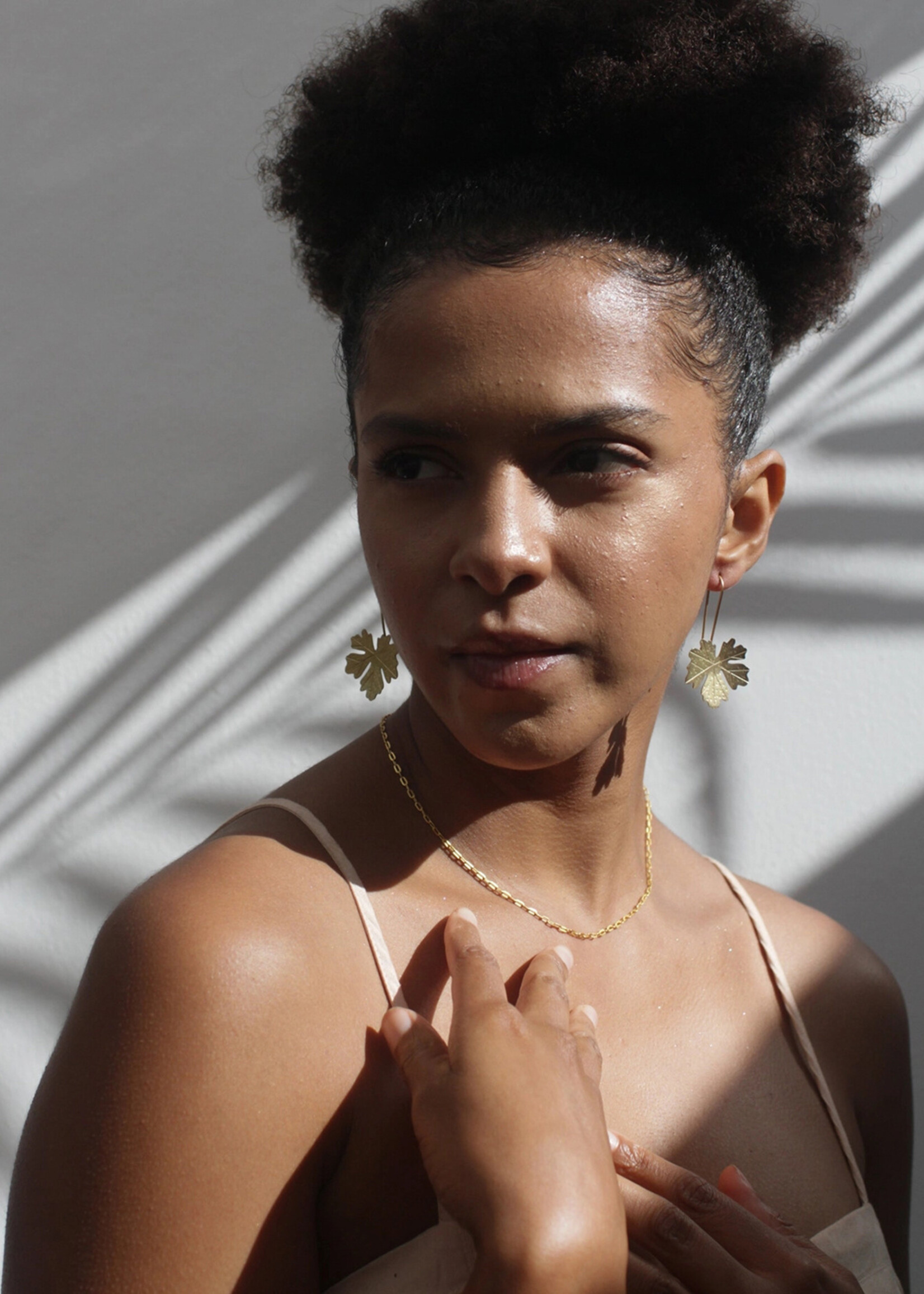 Rover & Kin Maple Leaf Brass Earrings