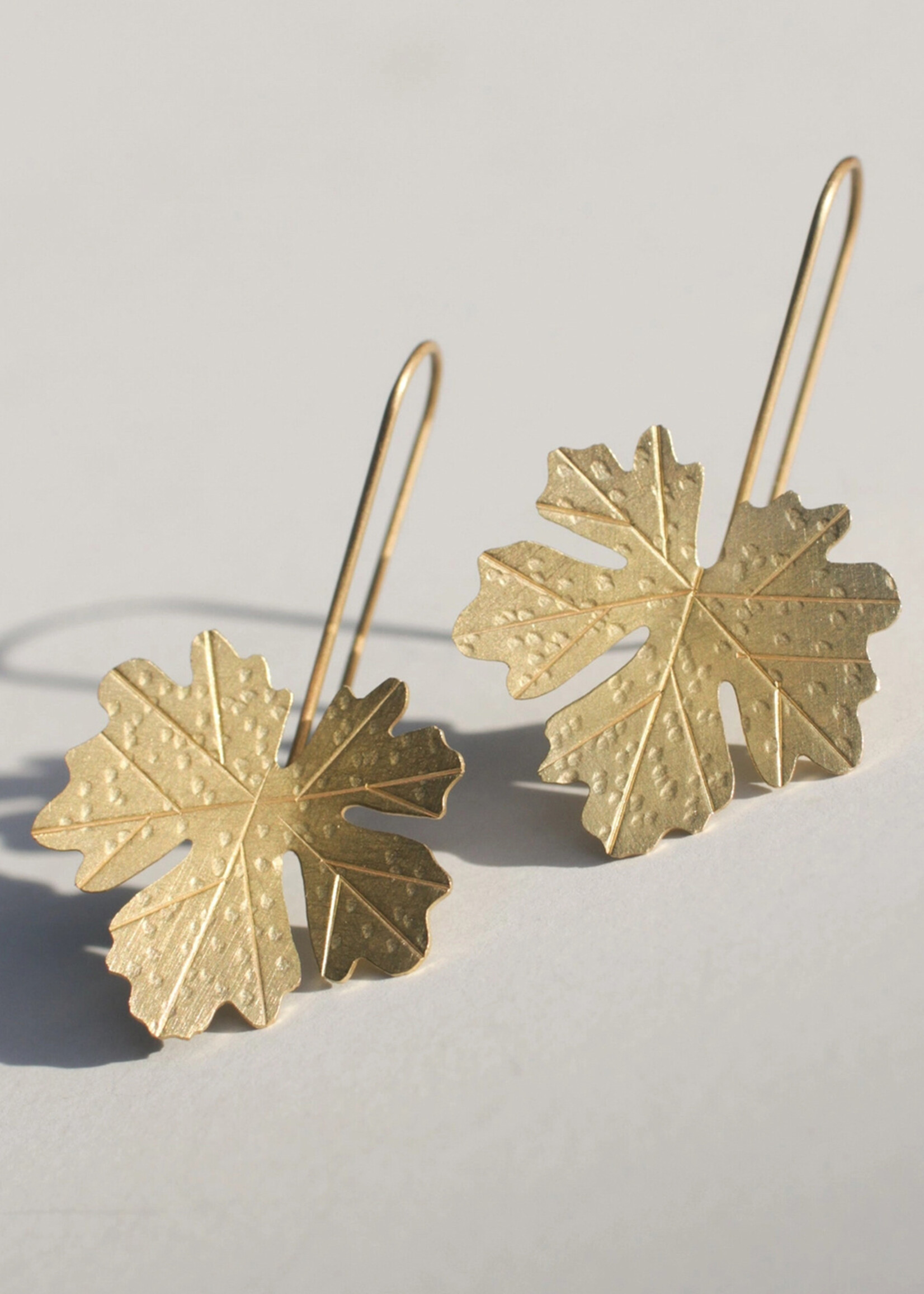 Rover & Kin Maple Leaf Brass Earrings