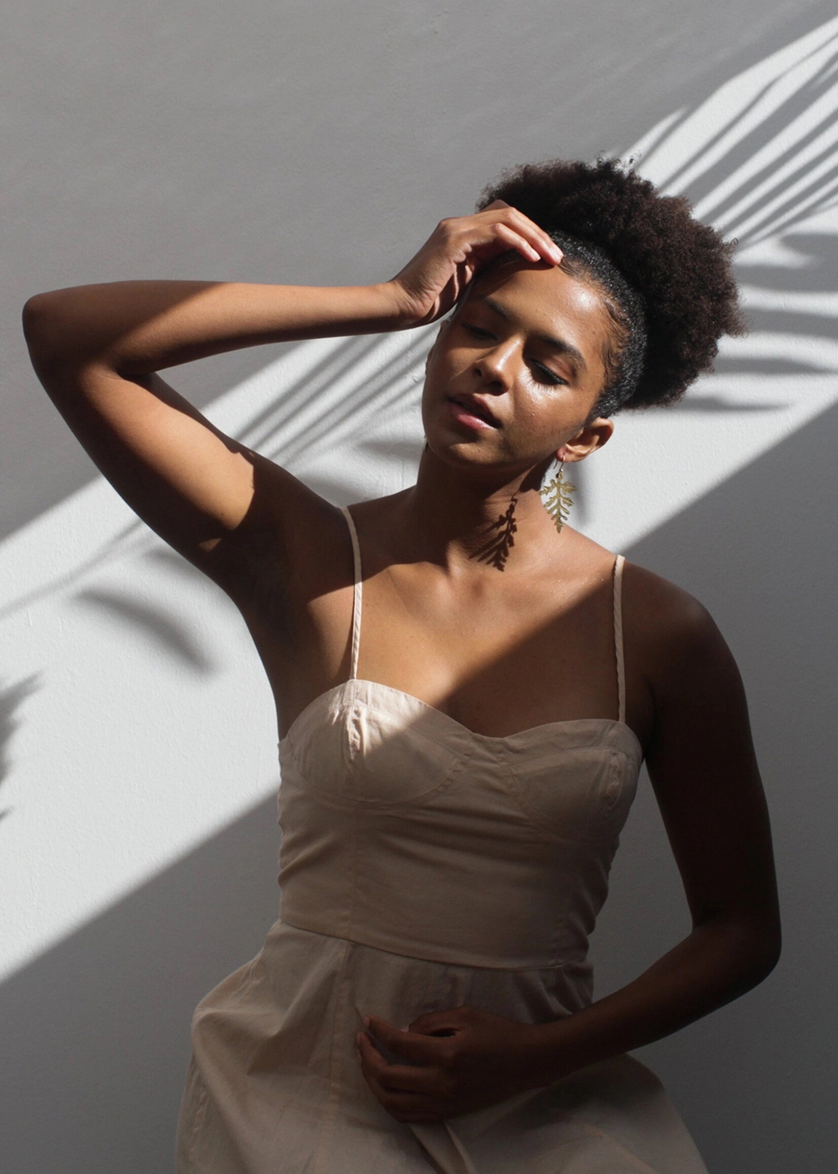 Rover & Kin Fern Leaf Brass Earrings