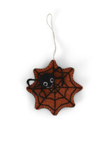 Gry and Sif Orange Spider Web Felt Ornament